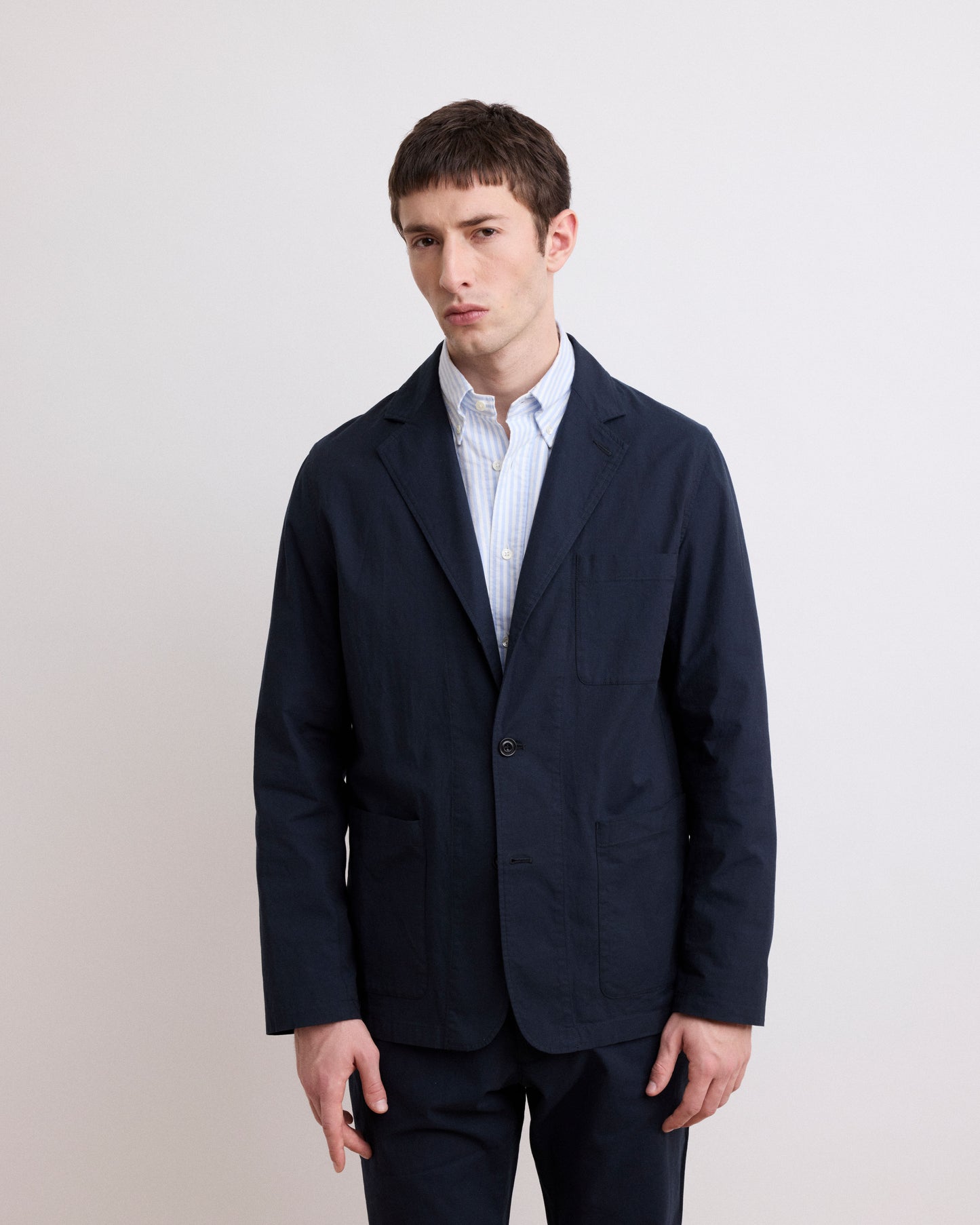 Veste Homme en Coton Fresco Bleu Marine Jonny