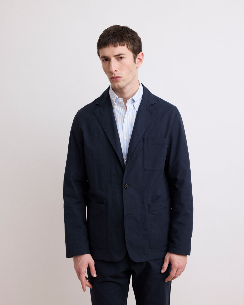 Veste Homme en Coton Fresco Bleu Marine Jonny - Image principale