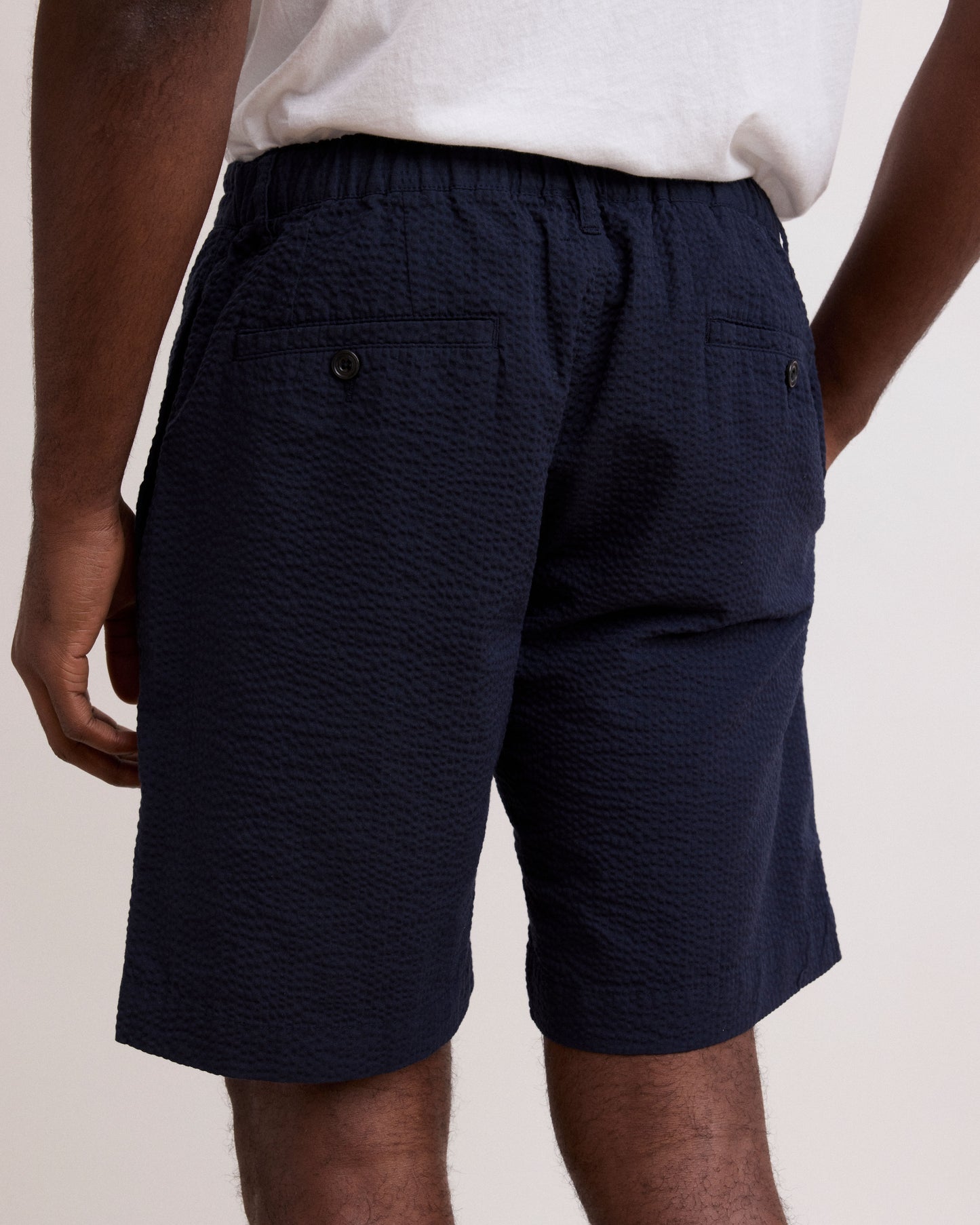 Short Homme en Seersucker Bleu Marine Tank