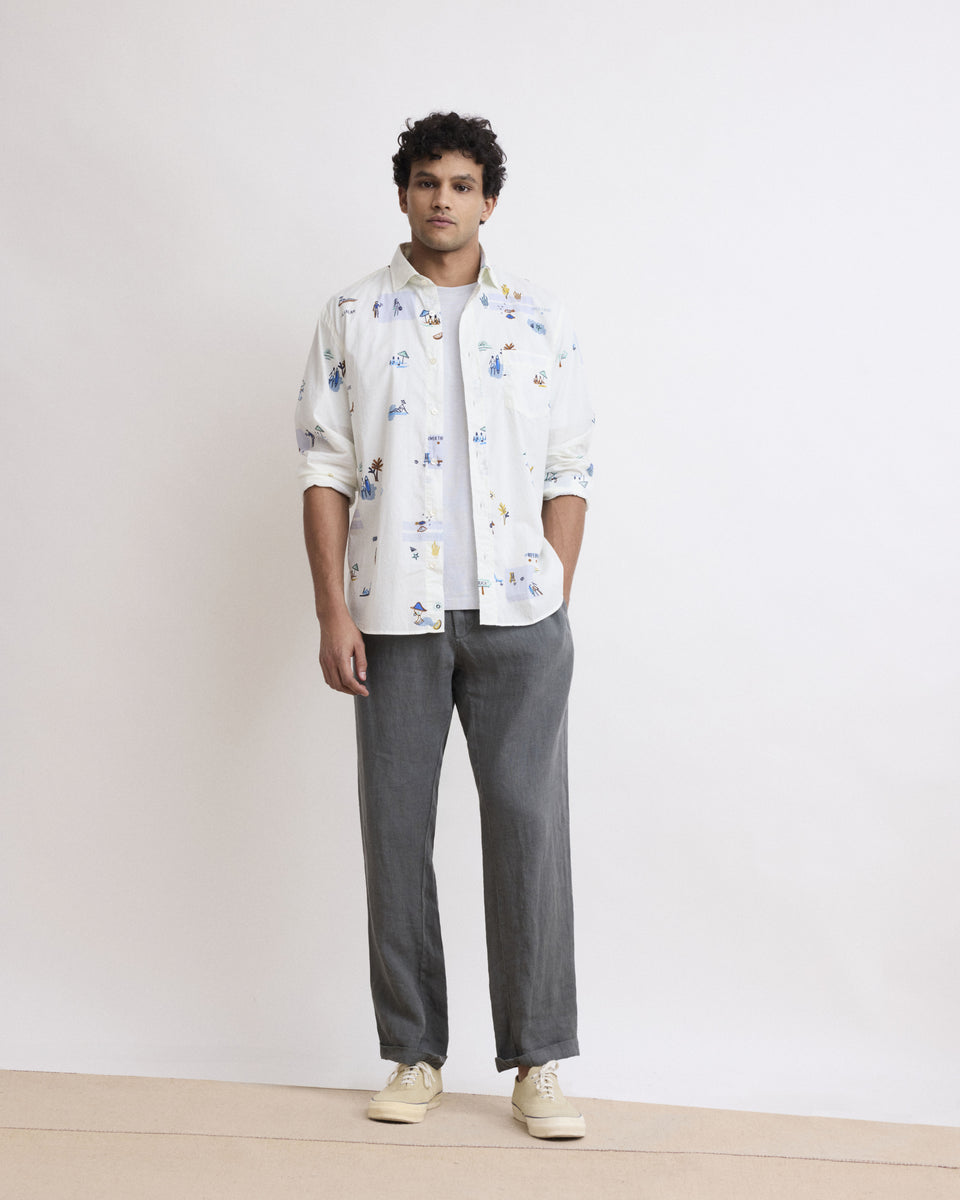 Tanker Men's Green Eucalyptus Linen Pants - Image principale