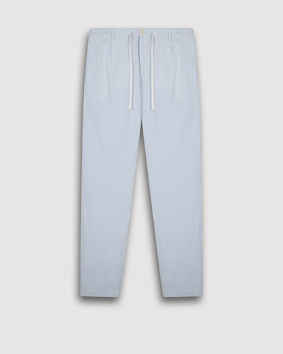 Tanker Men's Faded Blue Seersucker Pants - Image 3