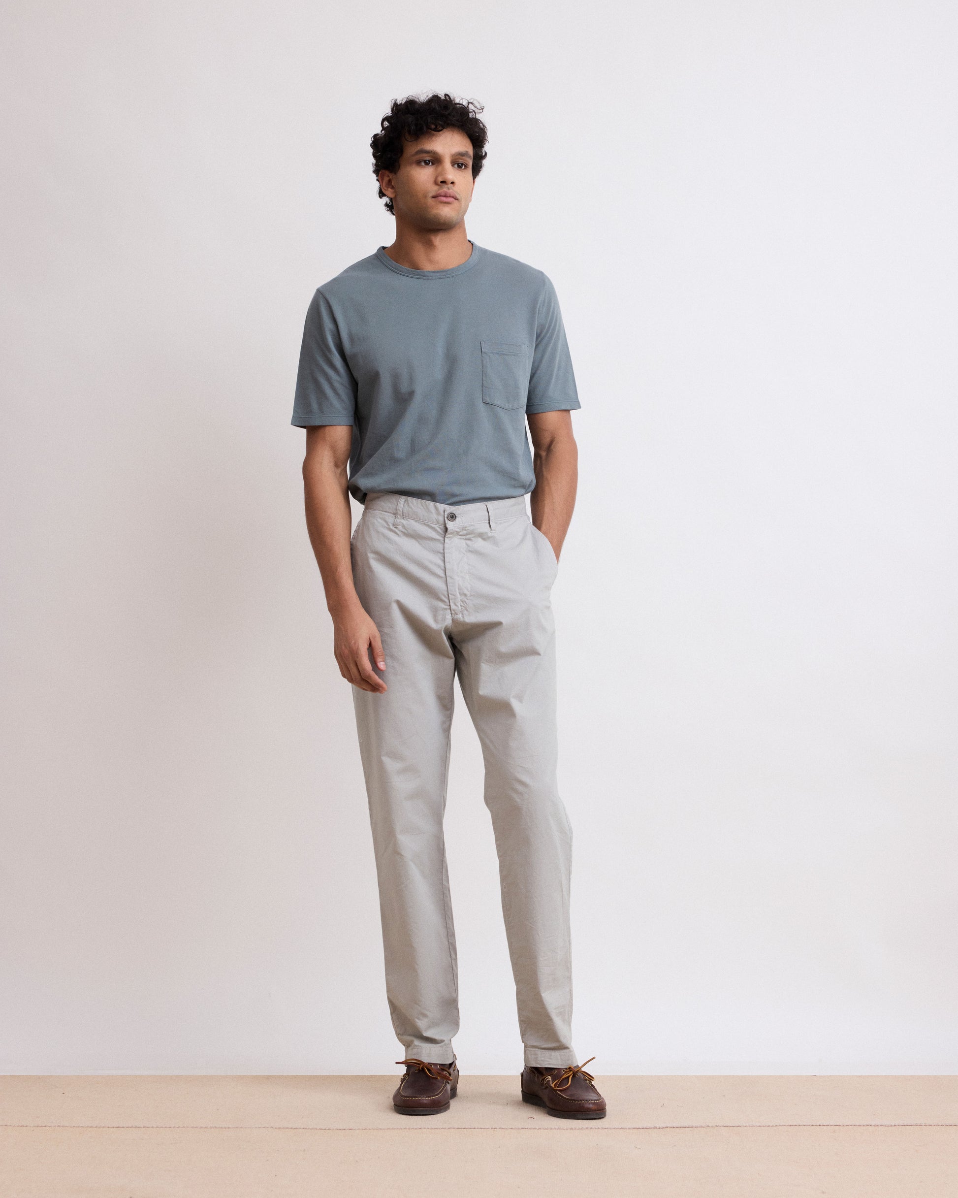 Pantalon Homme en Chino Léger Gris Tyron