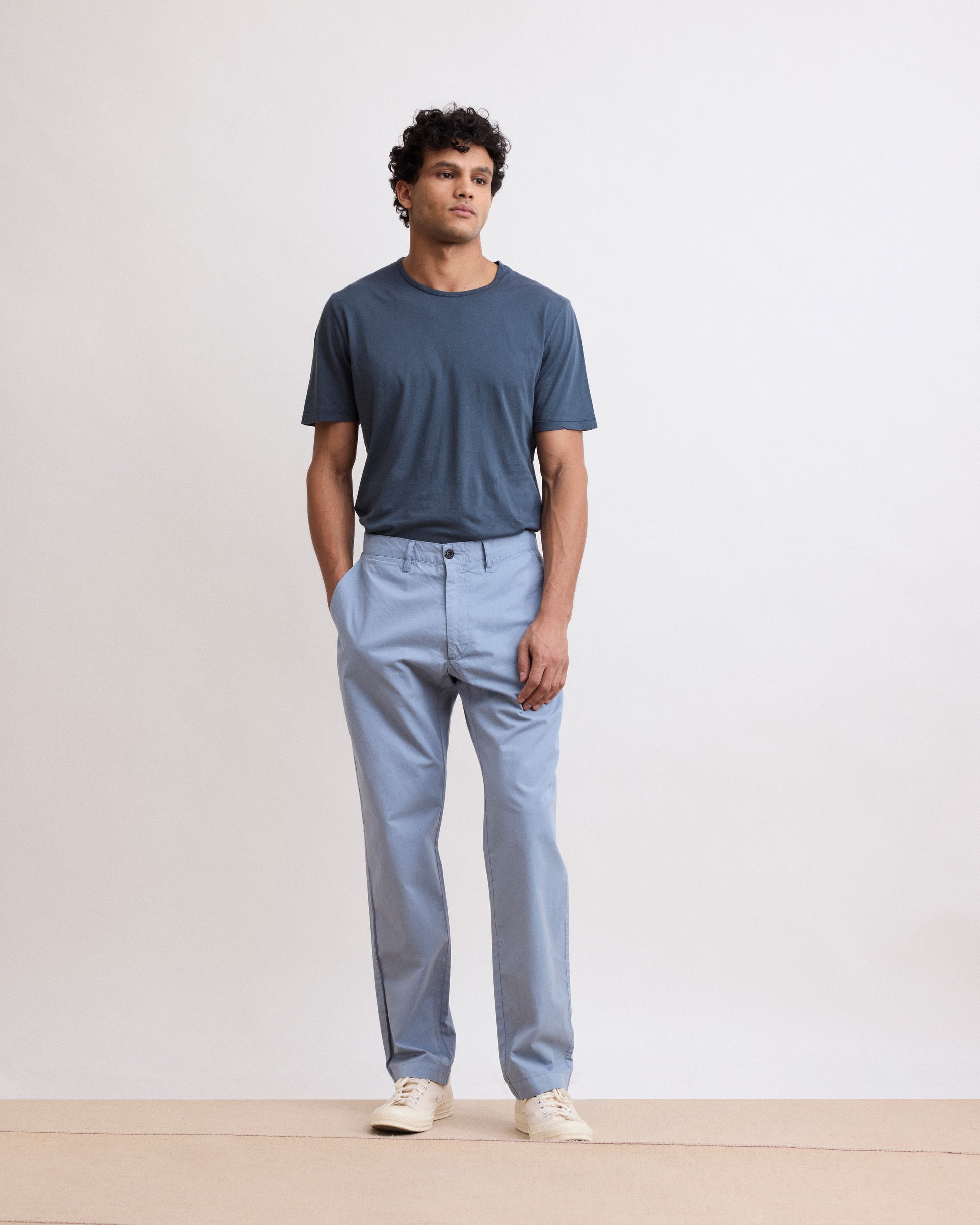 Pantalon Homme en Chino Léger Bleu gris Marine Tyron