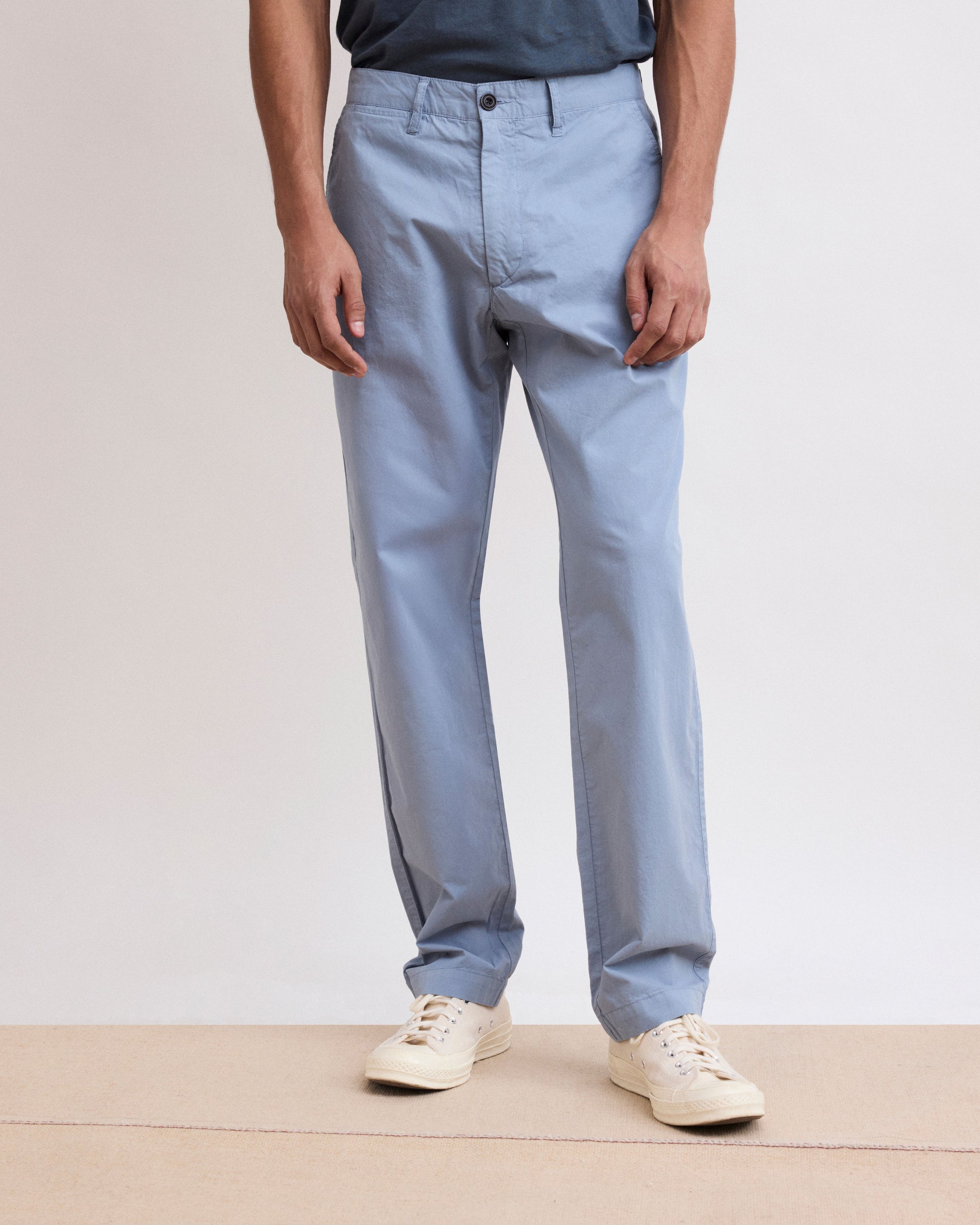 Pantalon Homme en Chino Léger Bleu gris Marine Tyron