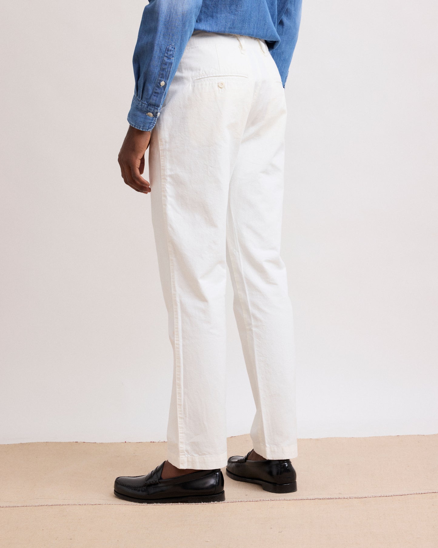 Pantalon Homme en Coton et Lin Blanc Tyron