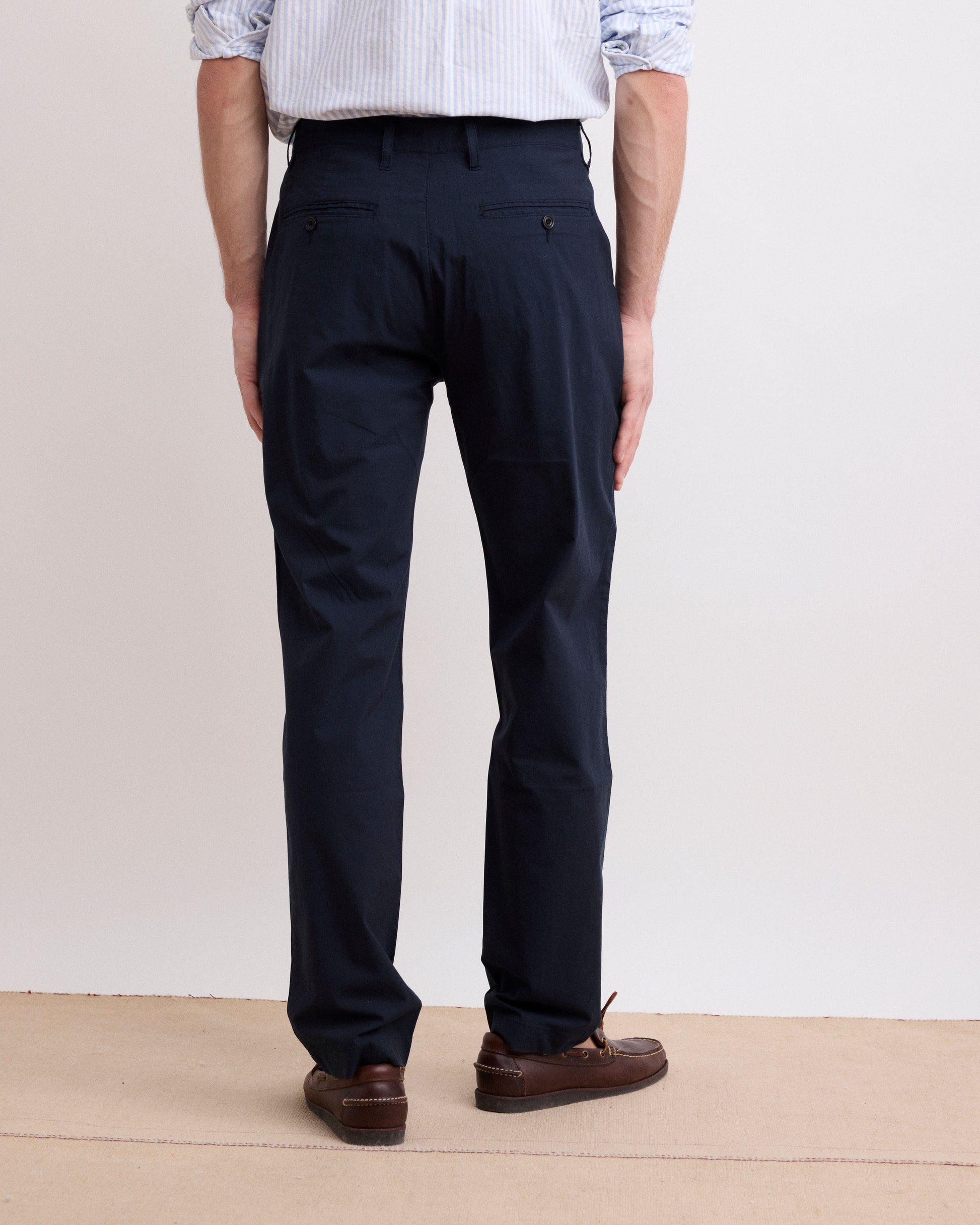 Pantalon Homme en Coton Fresco Bleu Marine Tyron