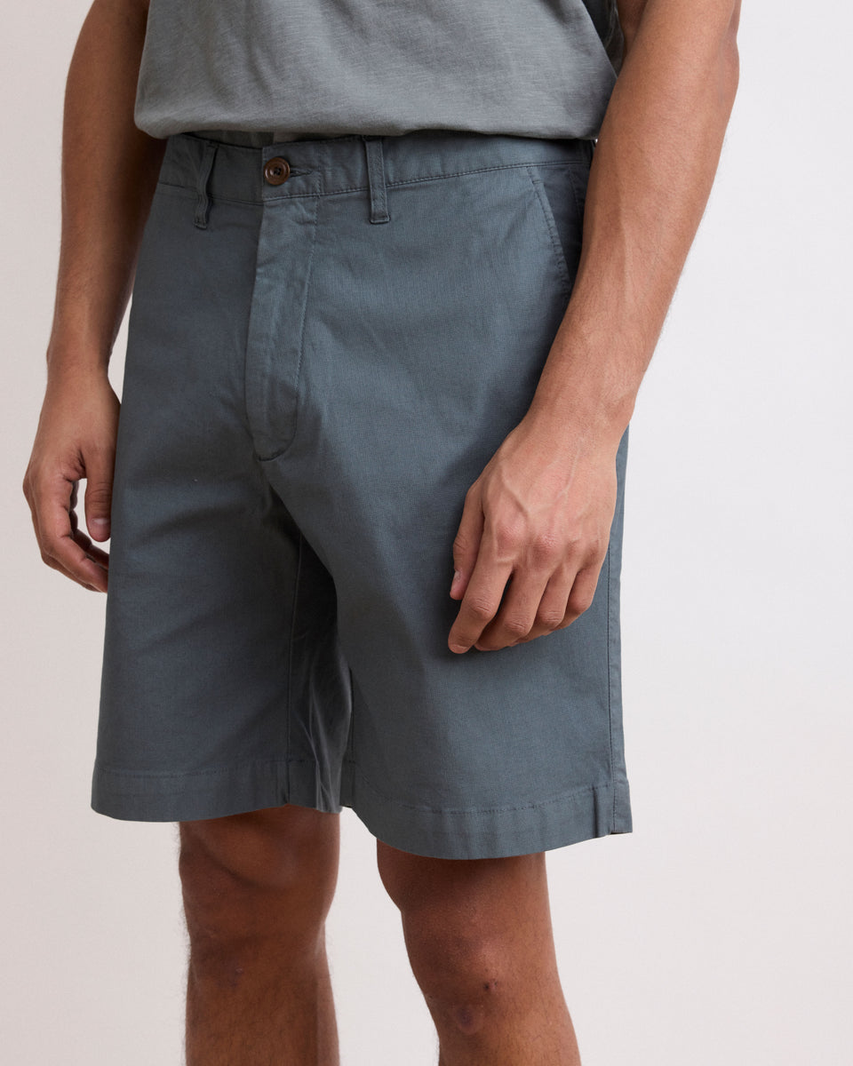 Byron Men's Eucalyptus Green Stretch Piqué Shorts - Image 3