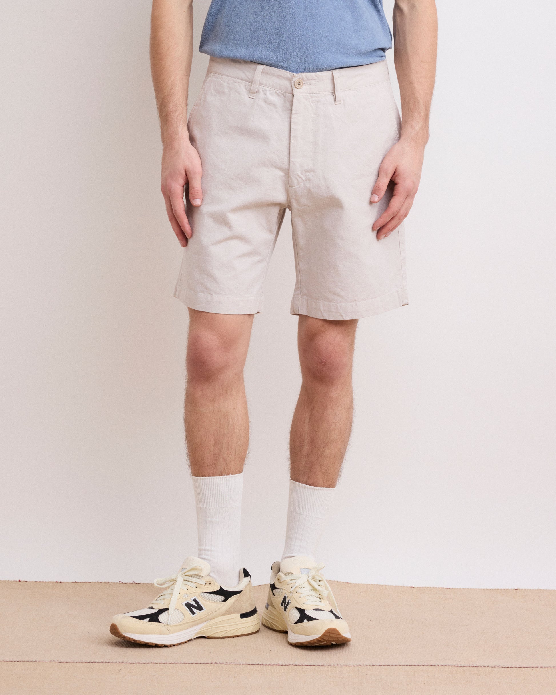 Short Homme en Coton et Lin Beige Byron