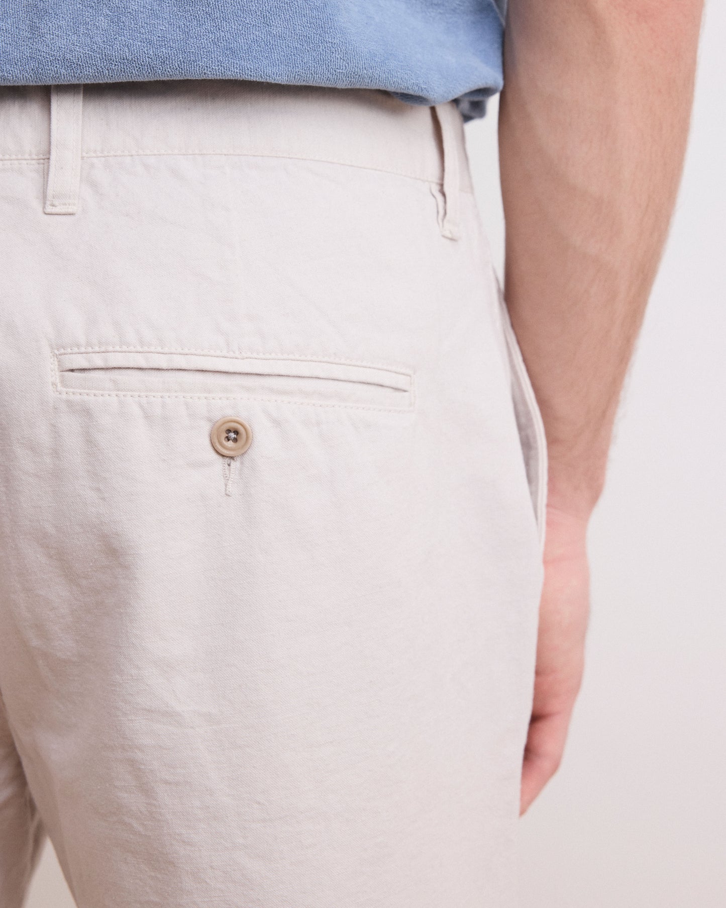 Short Homme en Coton et Lin Beige Byron