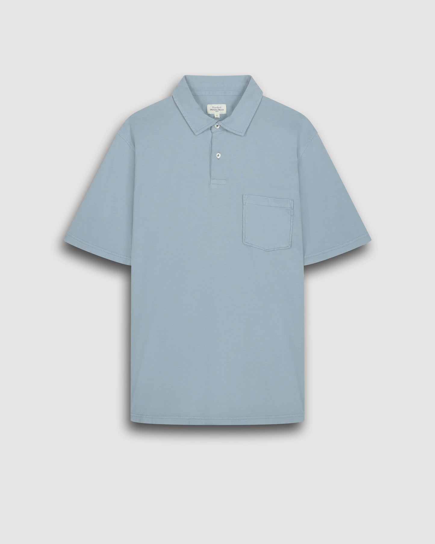 Polo Homme en Jersey de Coton Vert Celadon