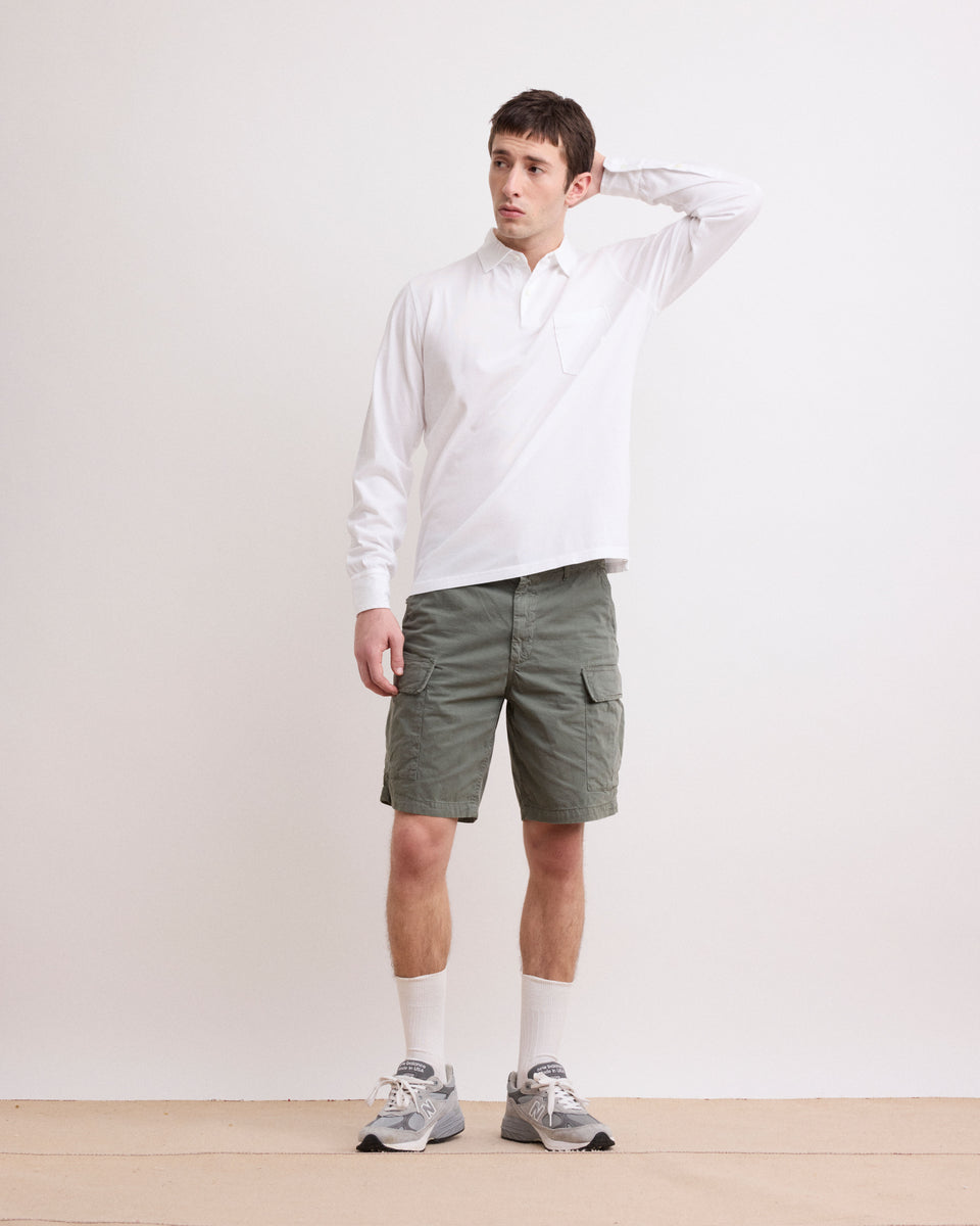 Men's White Cotton Jersey Polo - Image alternative