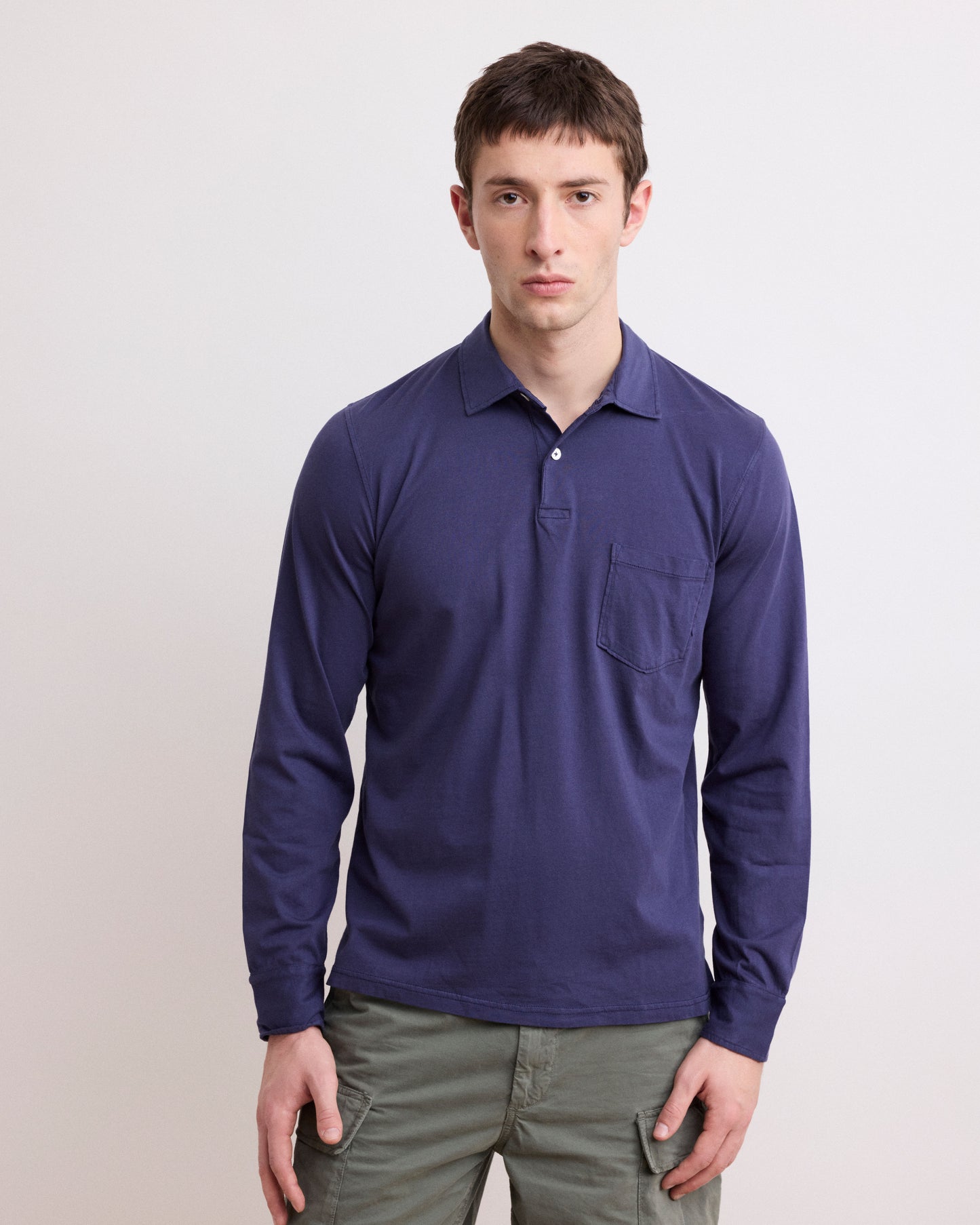 Polo Homme en Jersey de Coton Marine