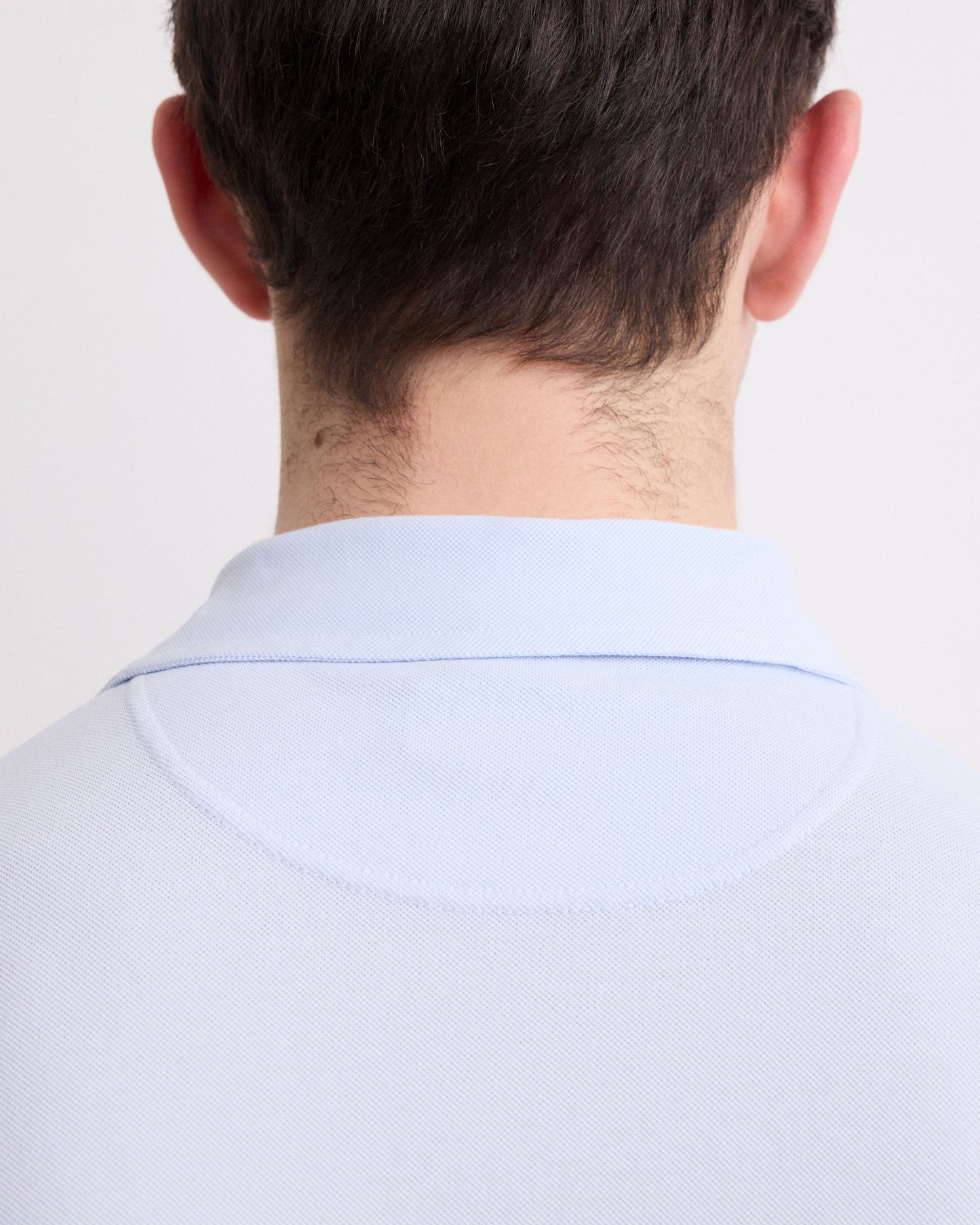 Polo Homme en Piqué de Coton Bleu Ciel