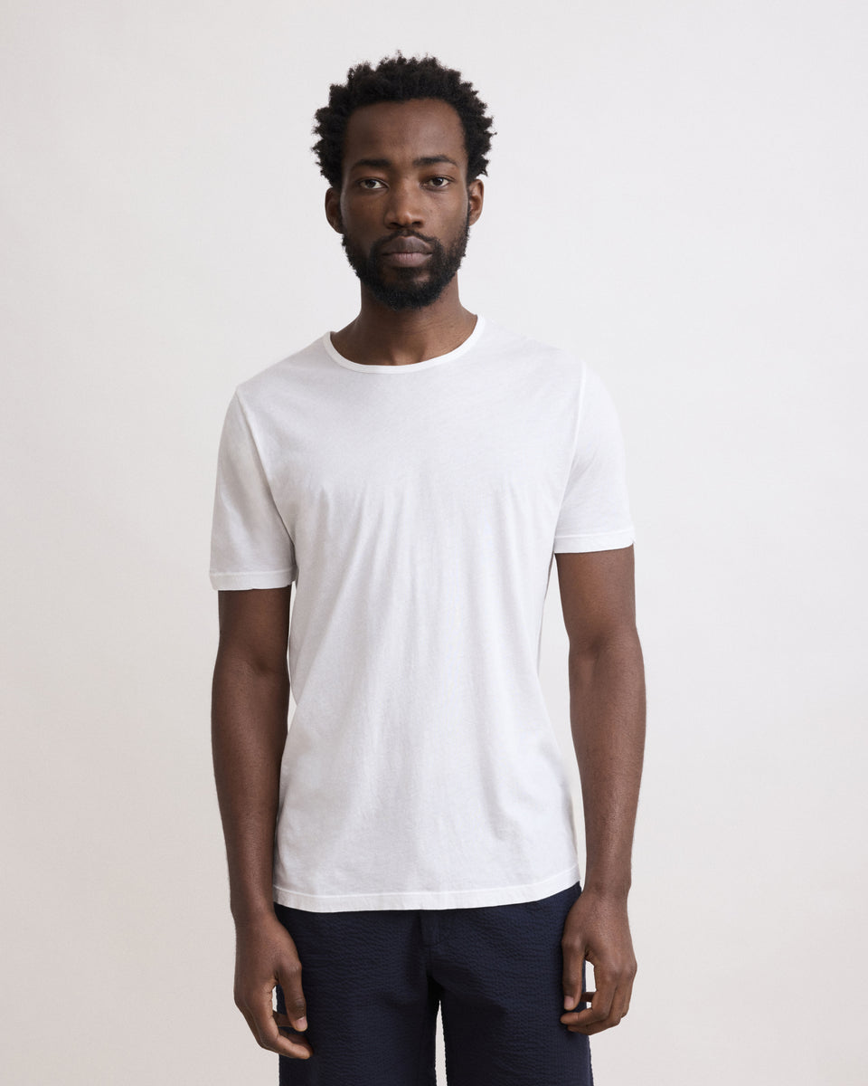 T-Shirt Homme en Jersey De Coton Léger Blanc Light Crew - Image alternative