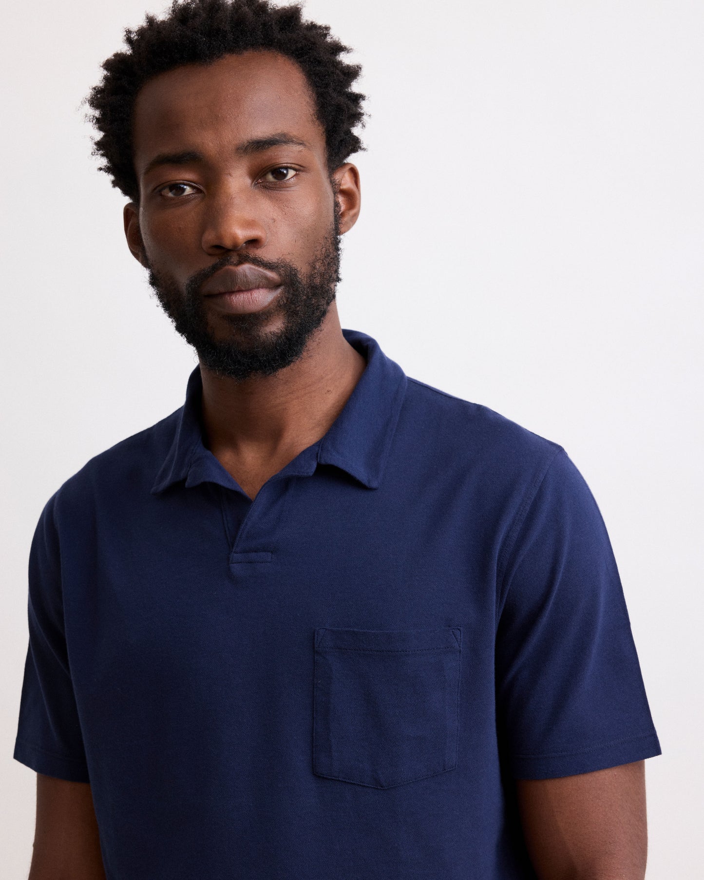 Polo Homme en Coton Piqué Bleu Marine