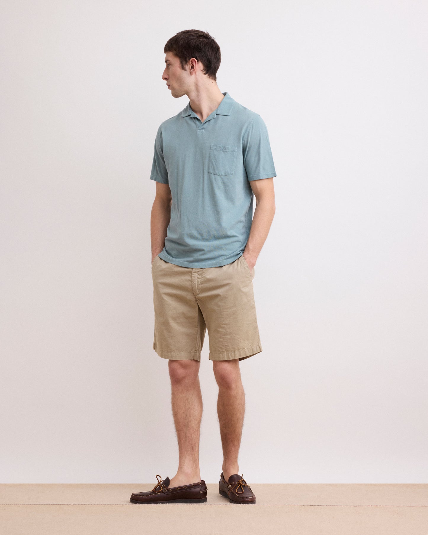 Polo Homme en Coton Piqué Vert Celadon