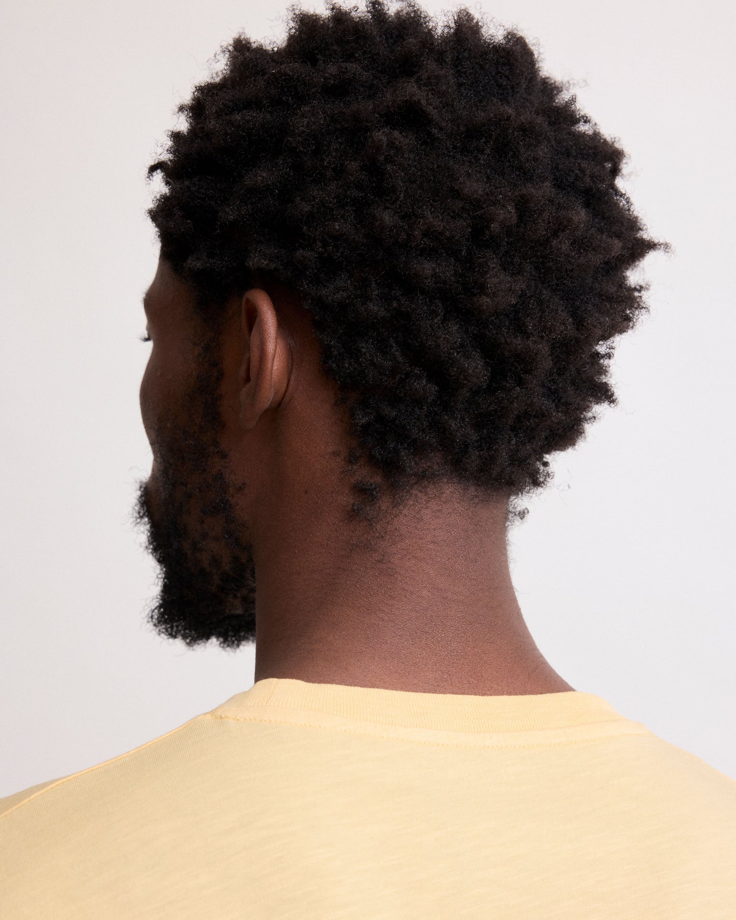 Tee Shirt Homme en Coton Slub Jaune Pocket