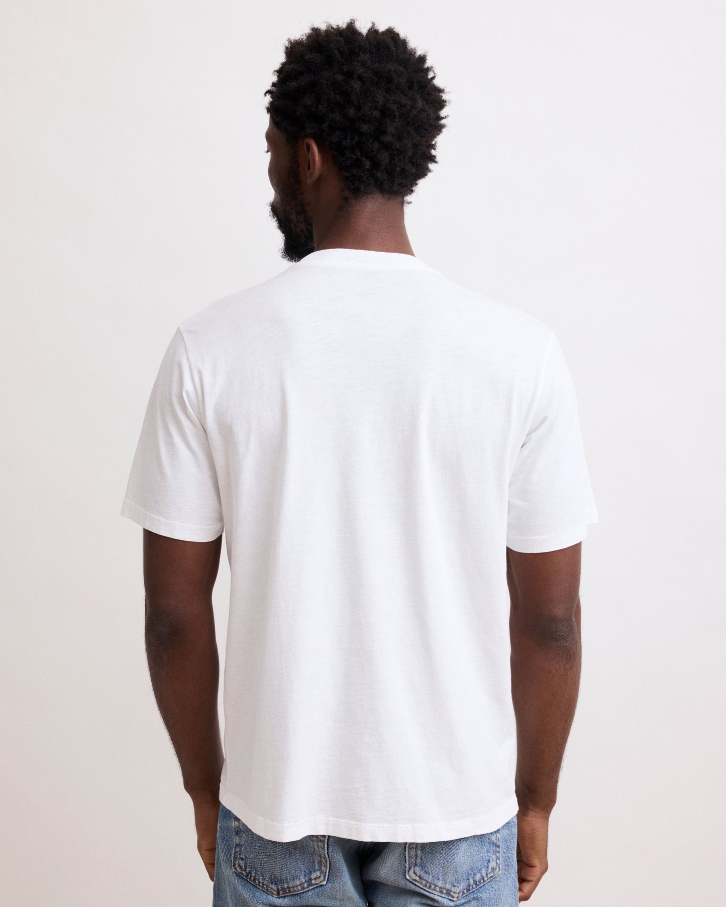 Tee Shirt Homme en Coton Slub Imprimé "Peace" Blanc