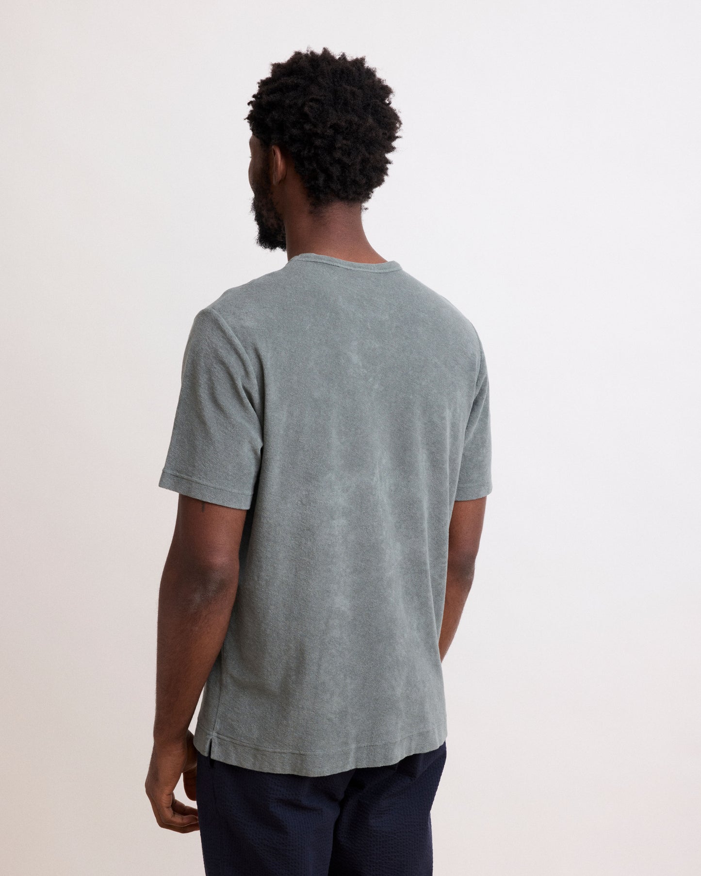 Tee Shirt Homme en Éponge Vert olive