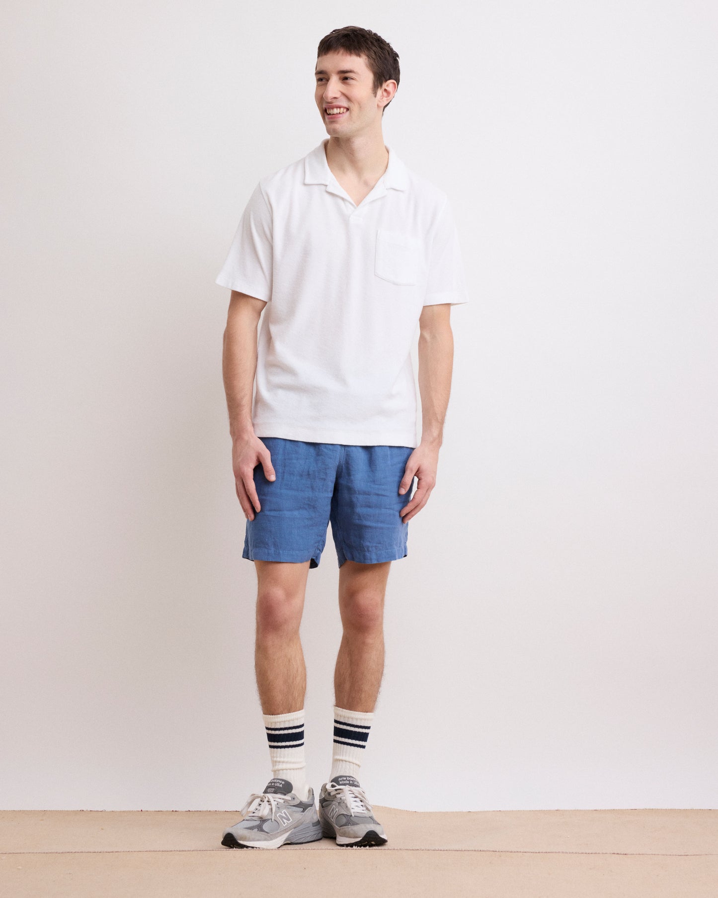 Polo Homme en Éponge Blanc