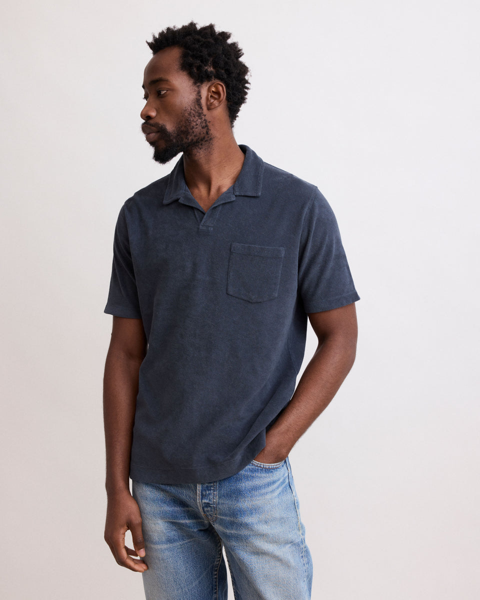 Men's Charcoal Terry Polo - Image alternative