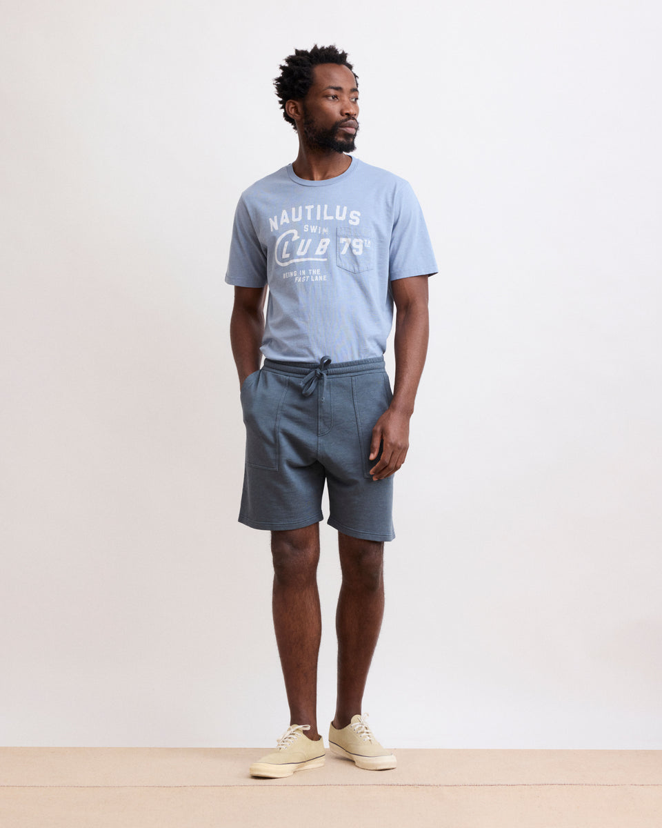 Men's Charcoal Slub Cotton Shorts - Image principale