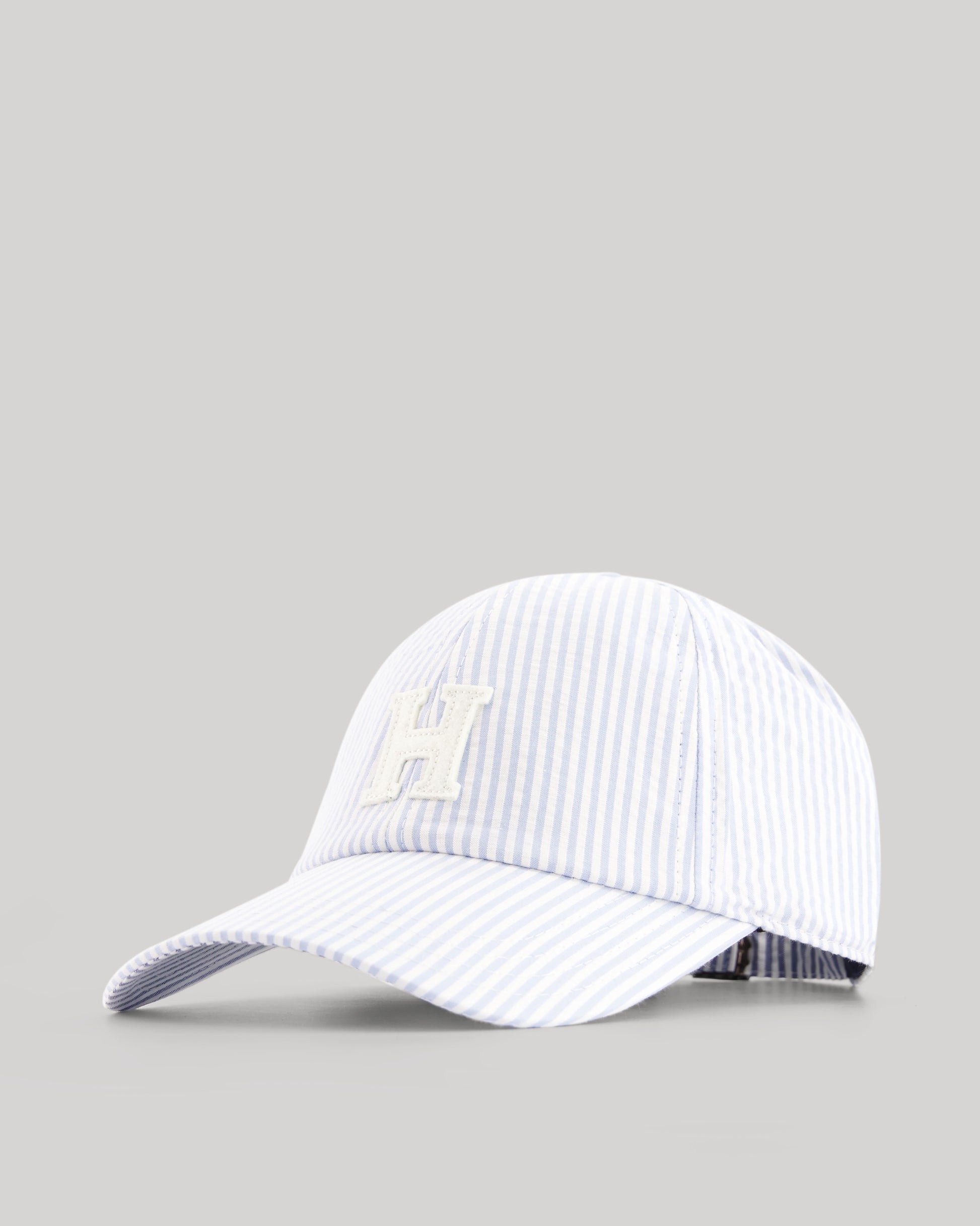 Casquette Femme en Seersucker Bleu Ciel Cap H