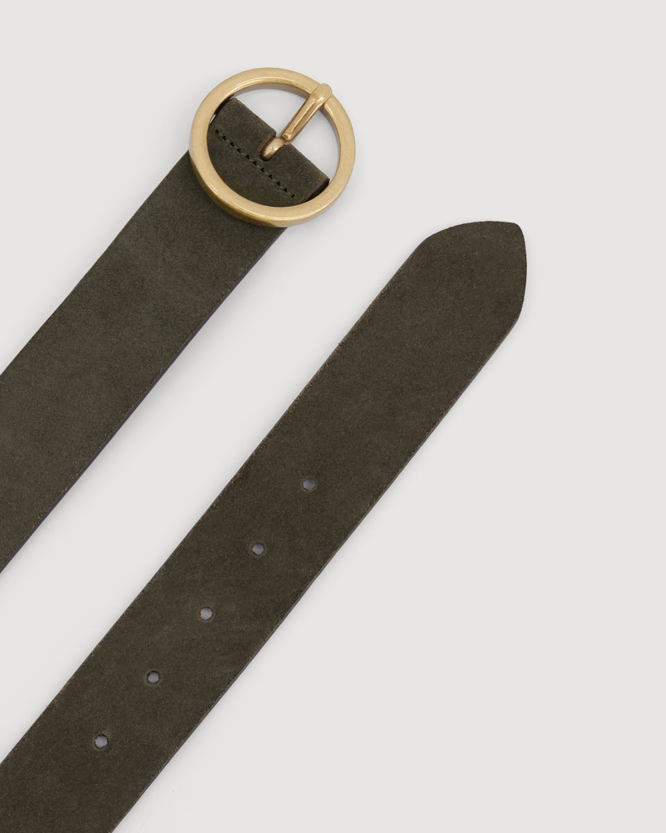 Cinturón de Cuero Verde Militar Aronde para Mujer - Image 3