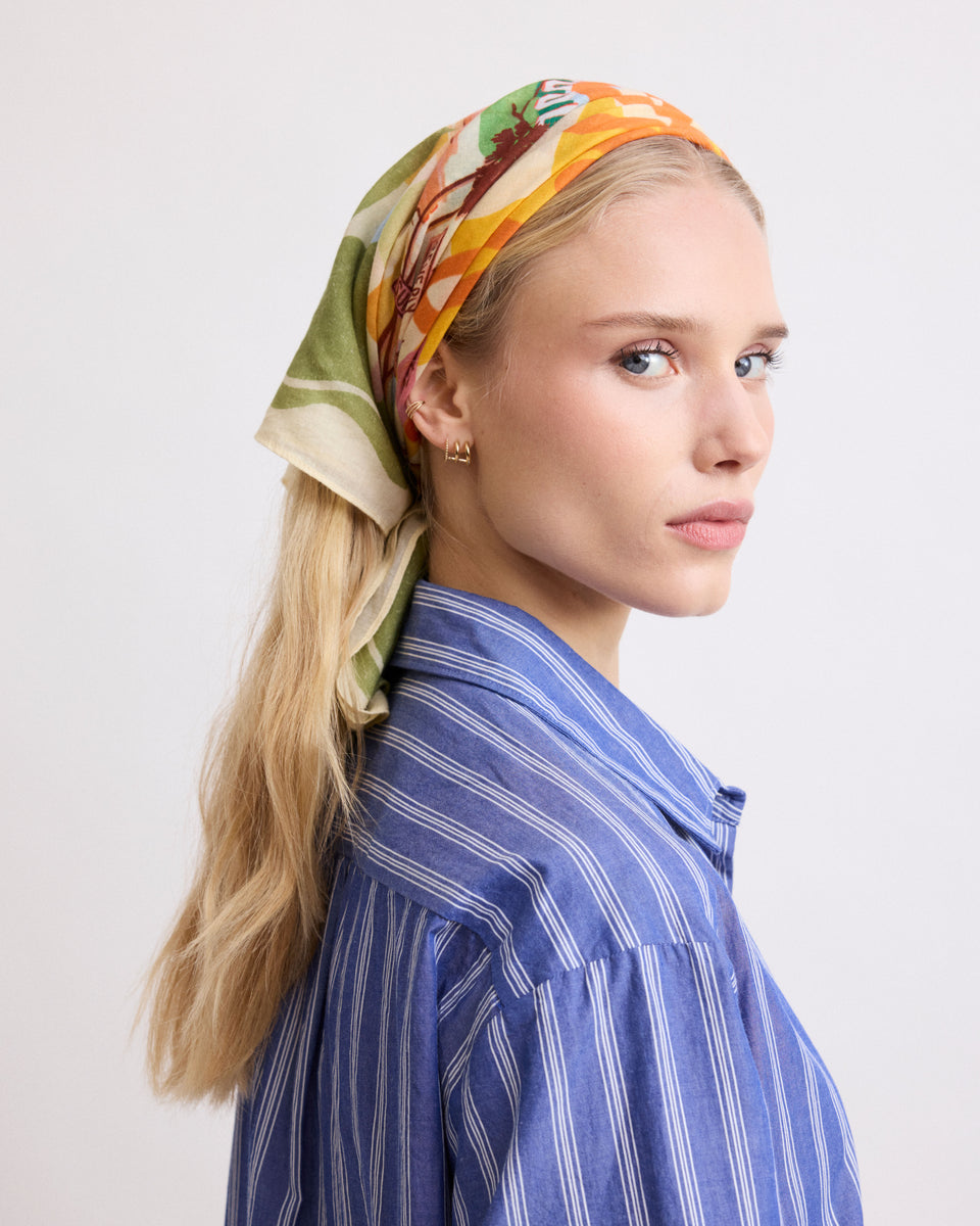 Bandana Femme en Voile de Coton Imprimé 