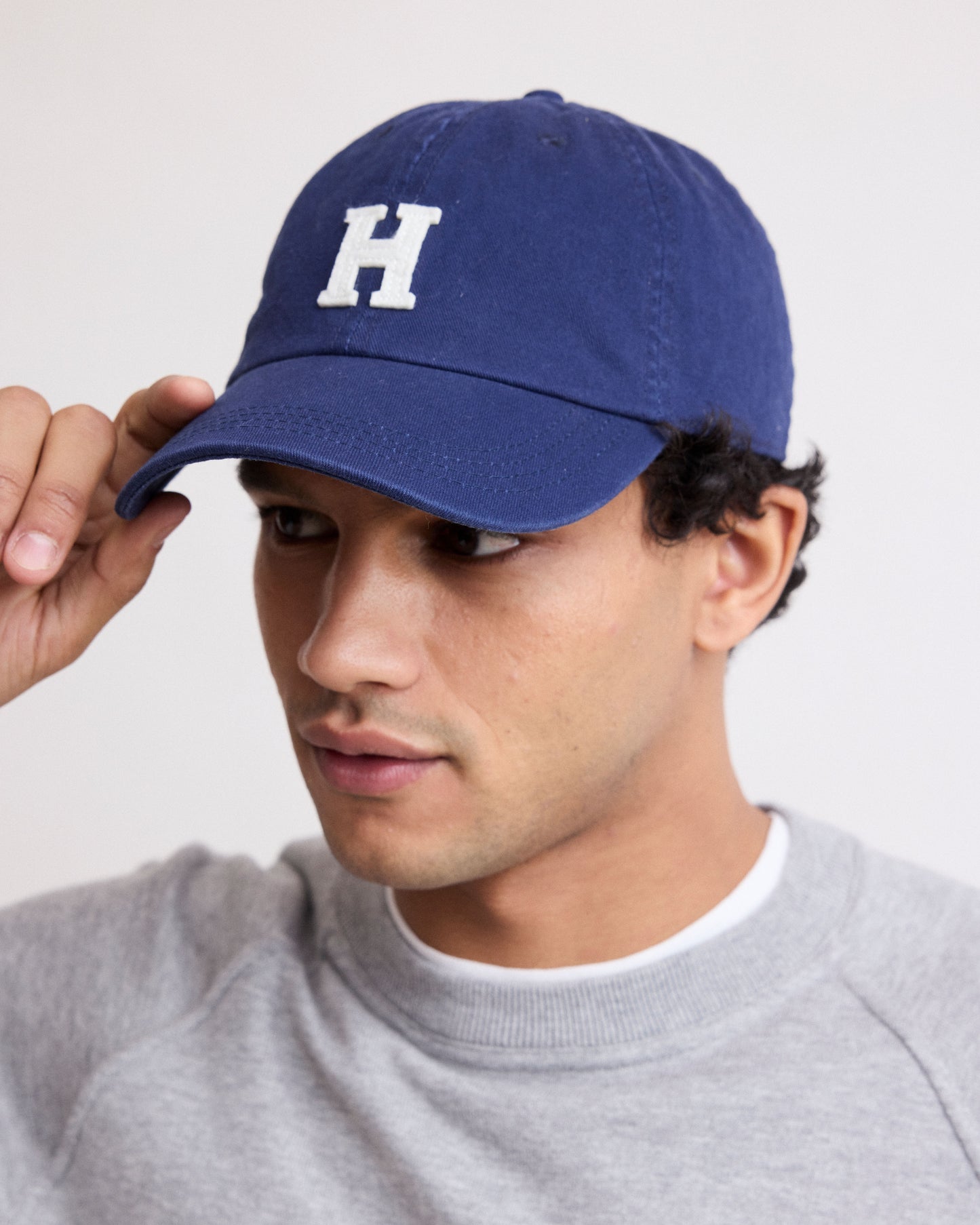 Casquette Homme en Coton Bleu Indigo Cap H