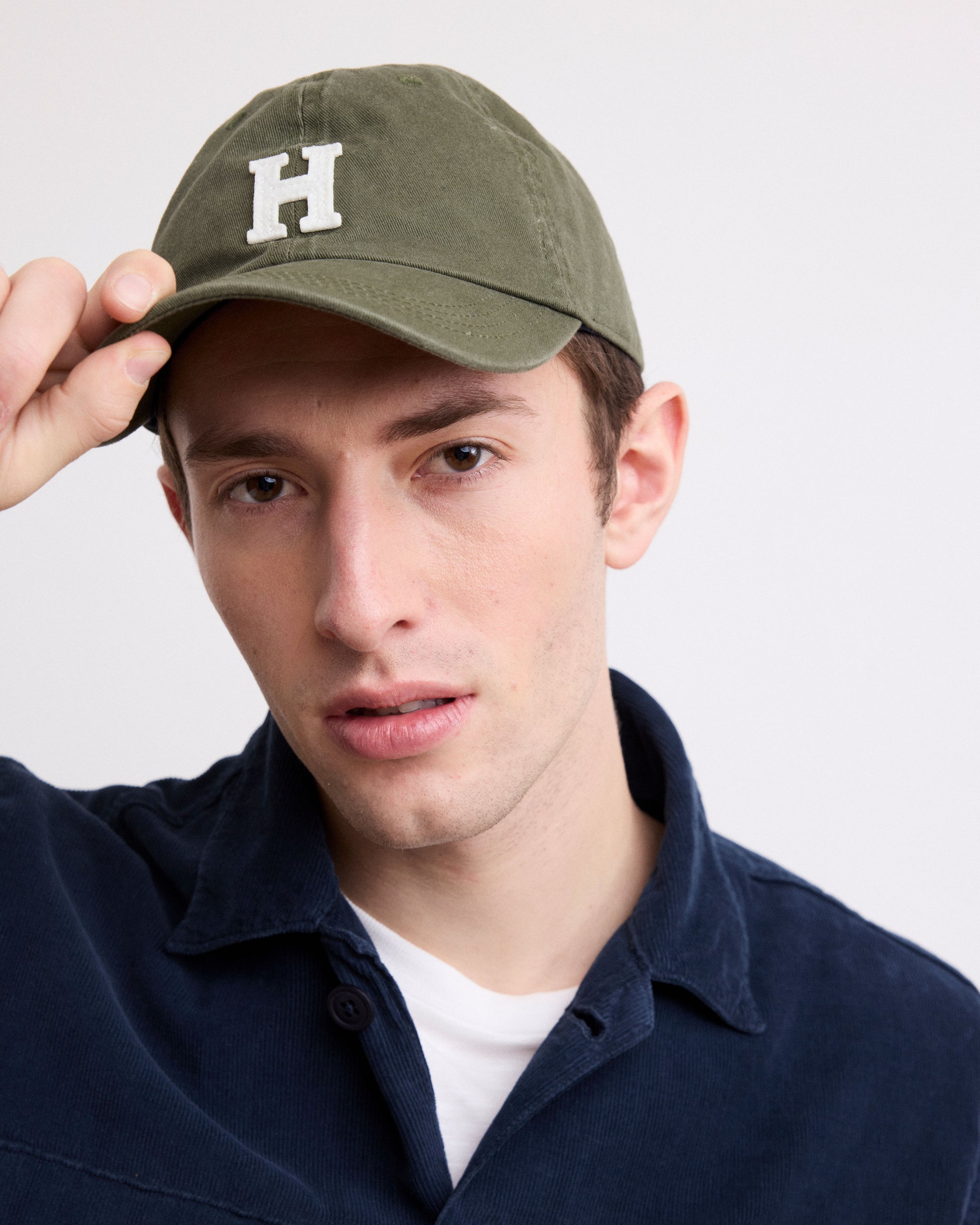 Casquette Homme en Coton Vert Militaire Cap H