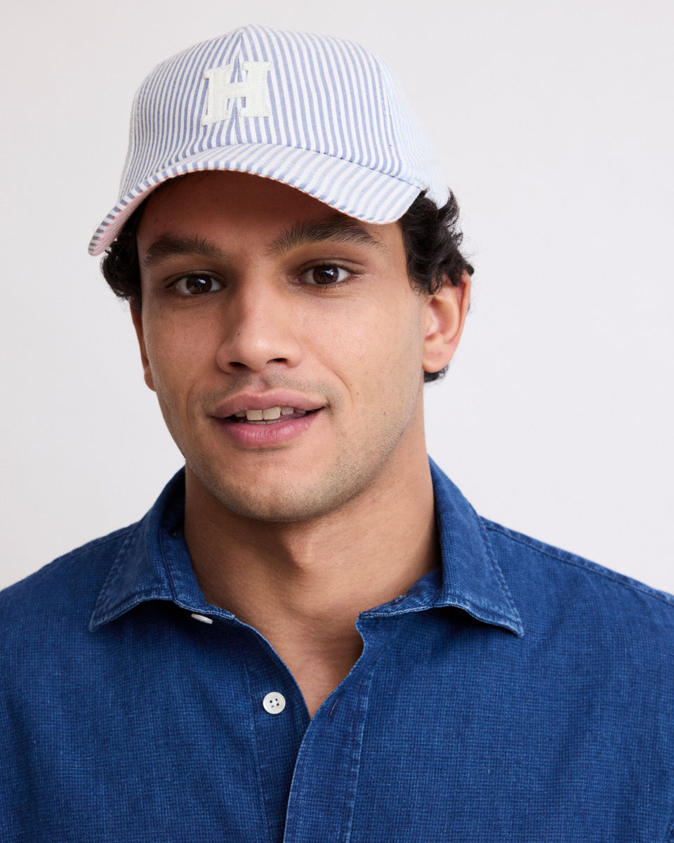 Cap H Men's Multicolor Seersucker Patchwork Cap - Image principale