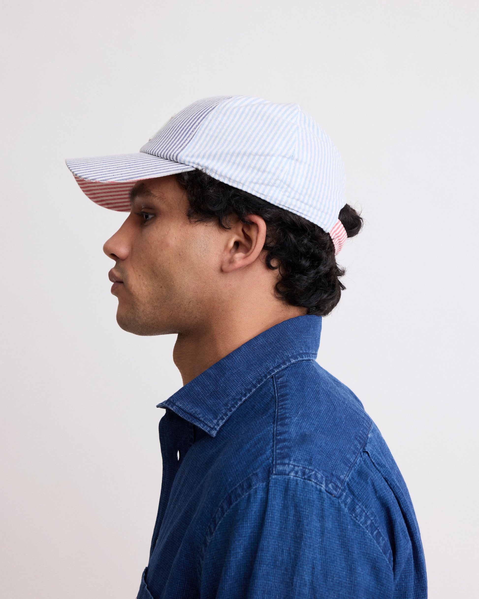 Casquette Homme en Seersucker Patchwork Cap H