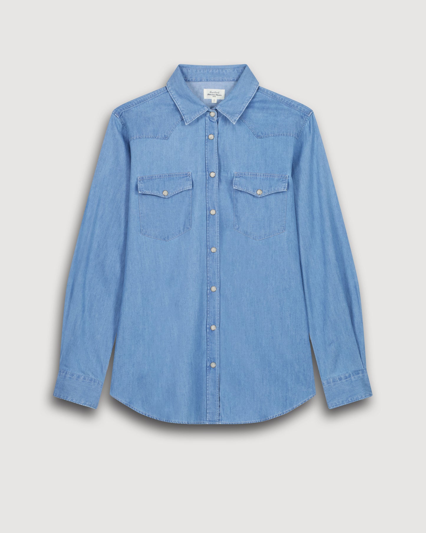 Chemise Femme en Coton Bleu Denim Clair California