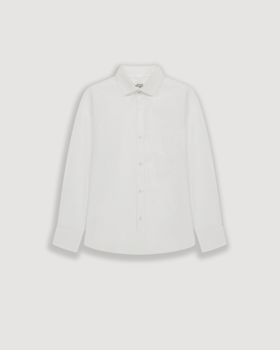 Chemise Garçon en Voile de Coton Blanc Paul - Image principale