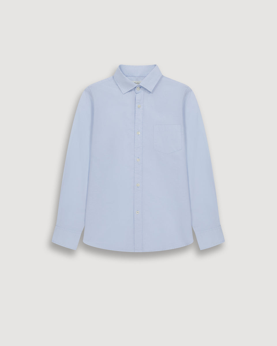 Chemise Garçon en Voile de Coton Bleu Clair Paul - Image principale