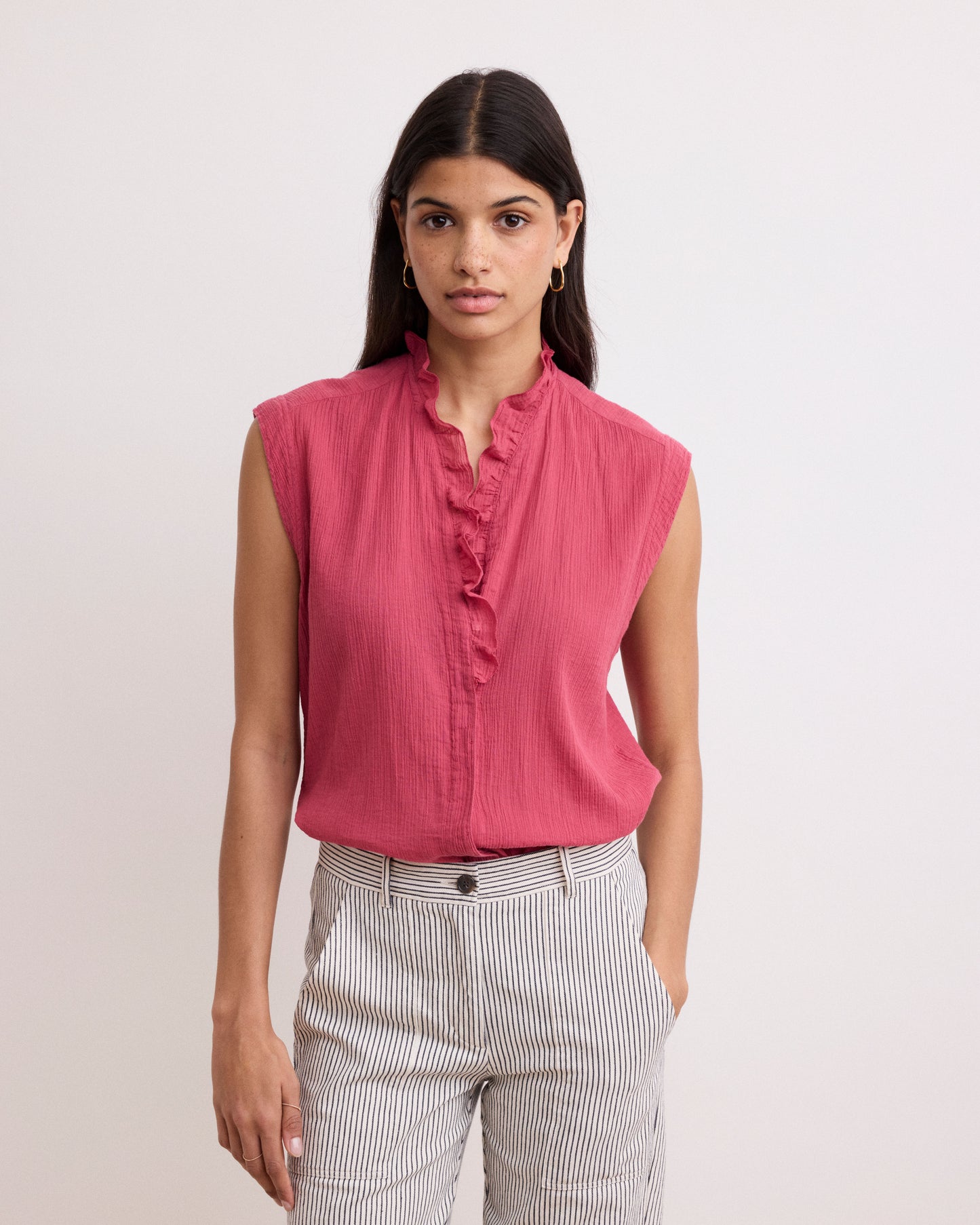 Chemise Femme en Crépon Framboise Callisto