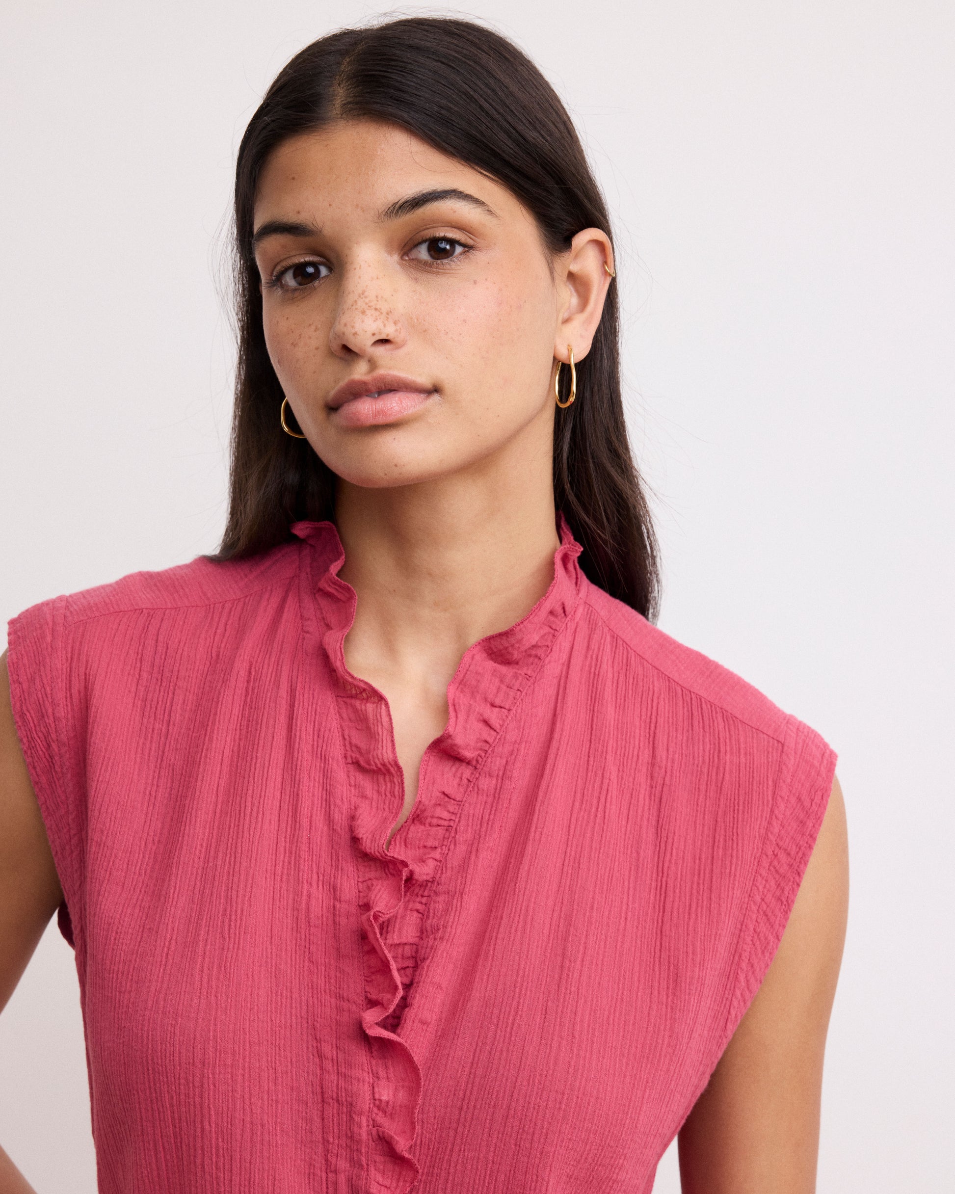 Chemise Femme en Crépon Framboise Callisto