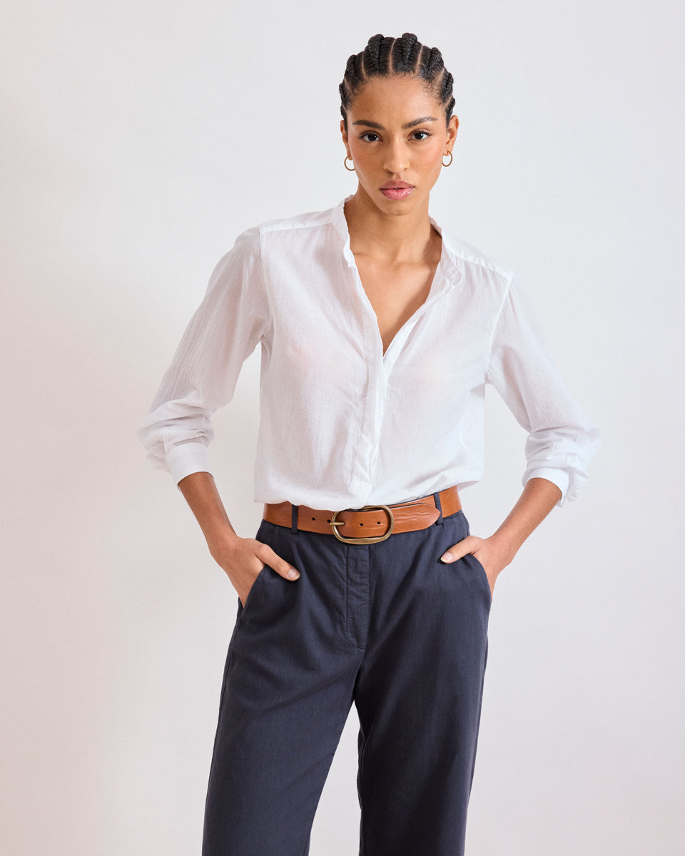 Cartoon Women's White Cotton Voile Shirt - Image 3