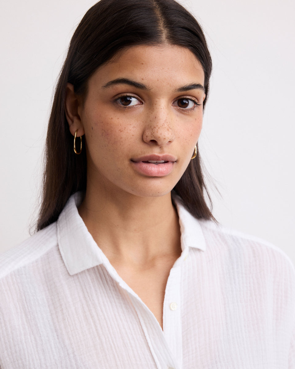 Chemise Femme en Gaze de Coton Blanc Charlot - Image 3