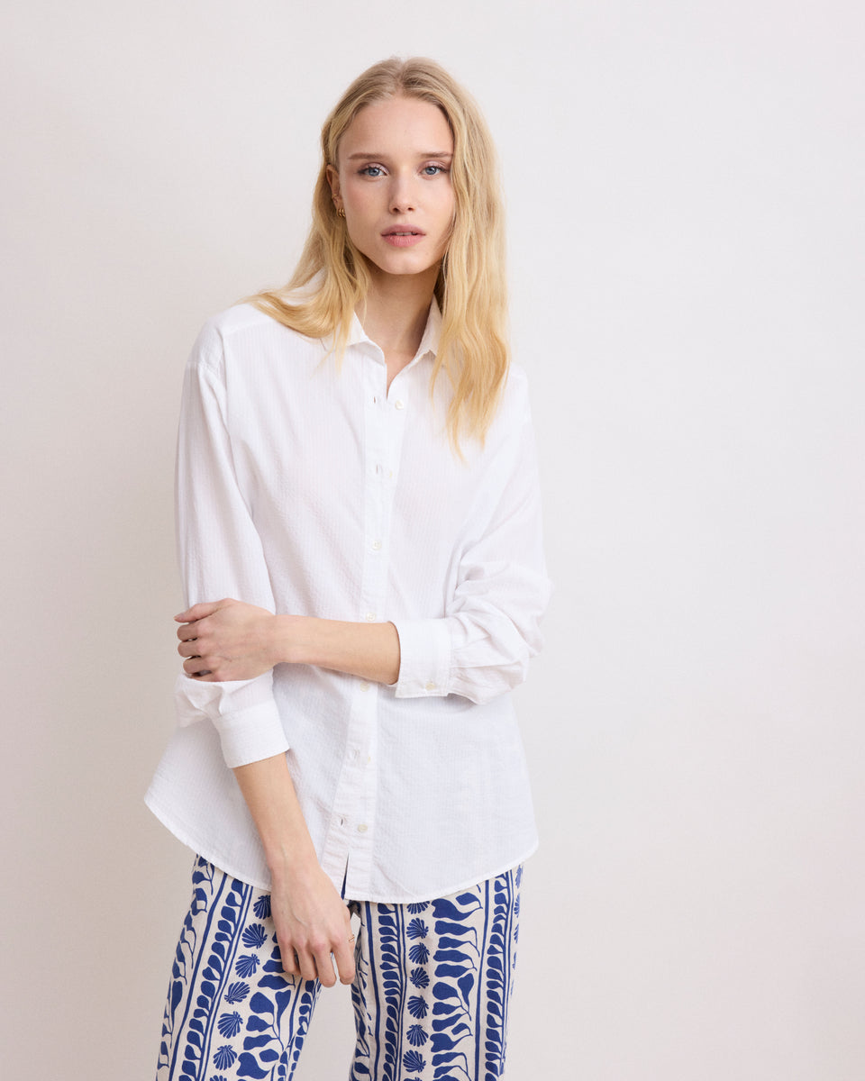 Charlot Women's White Seersucker Shirt - Image alternative