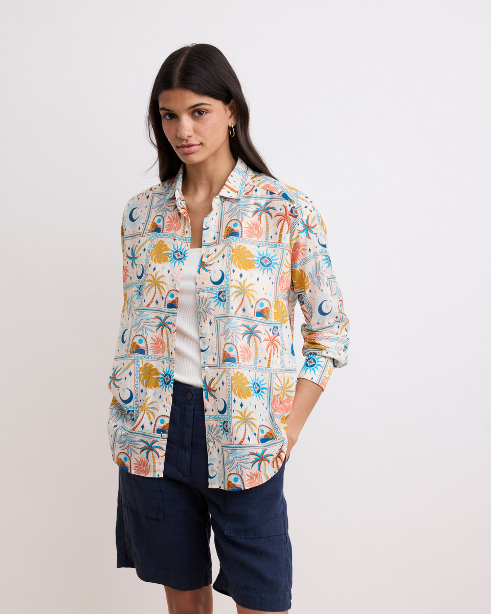 Charlot Women's Astro Printed Cotton Voile Shirt - Image alternative