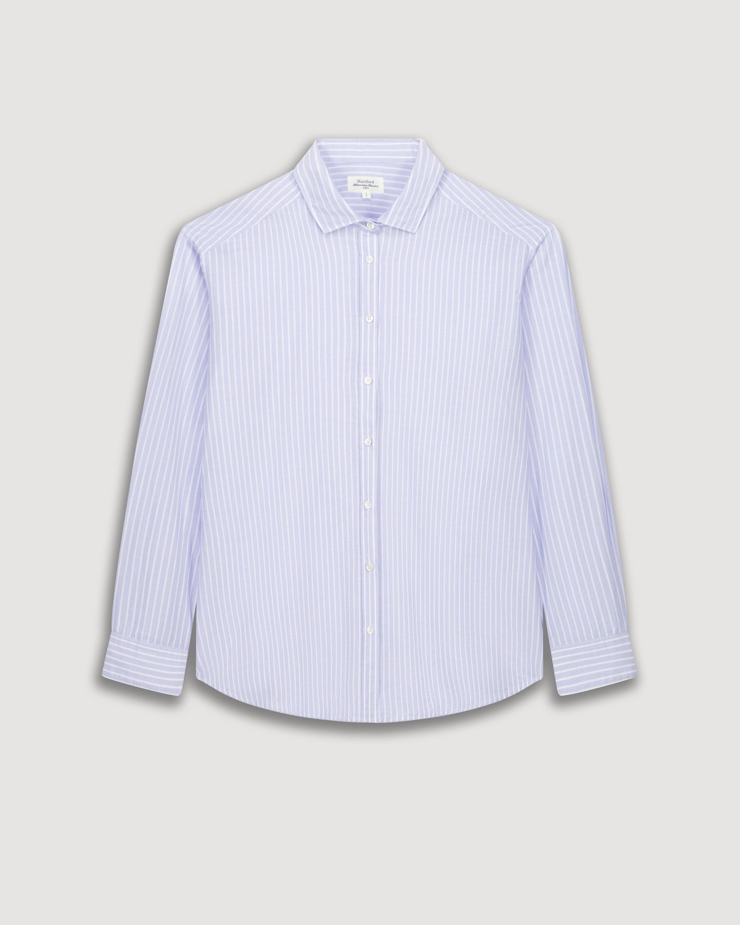 Charlot Women's Blue & White Striped Cotton poplin Shirt