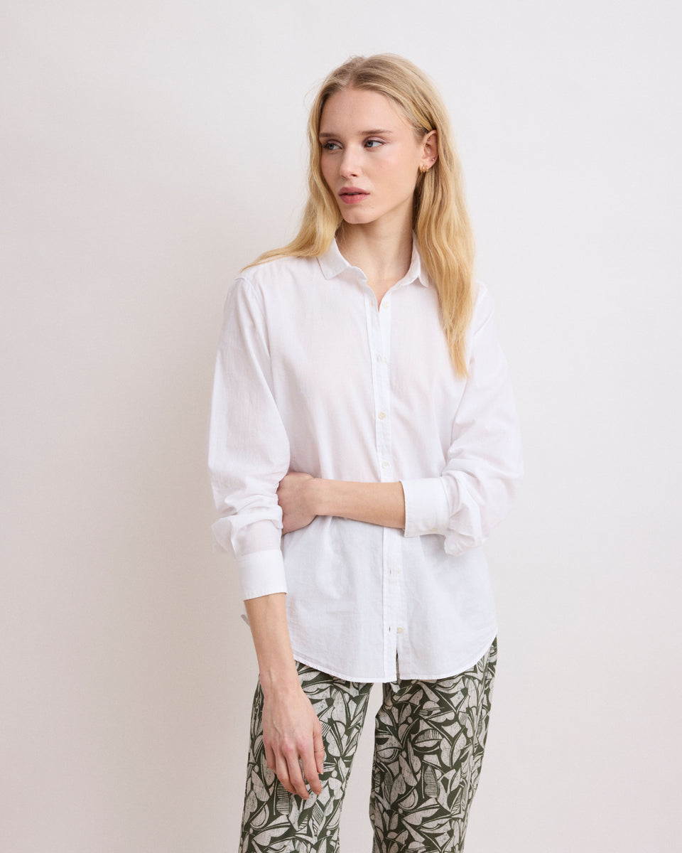 Corazon Women's White Cotton Voile Shirt - Image principale