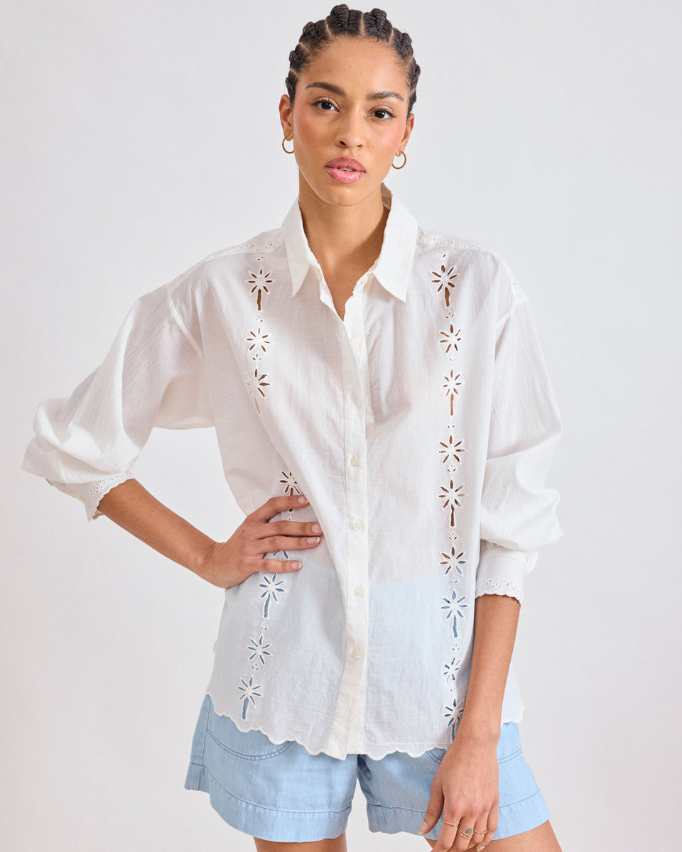 Coco Women's Off-White Cotton Voile Shirt - Image alternative