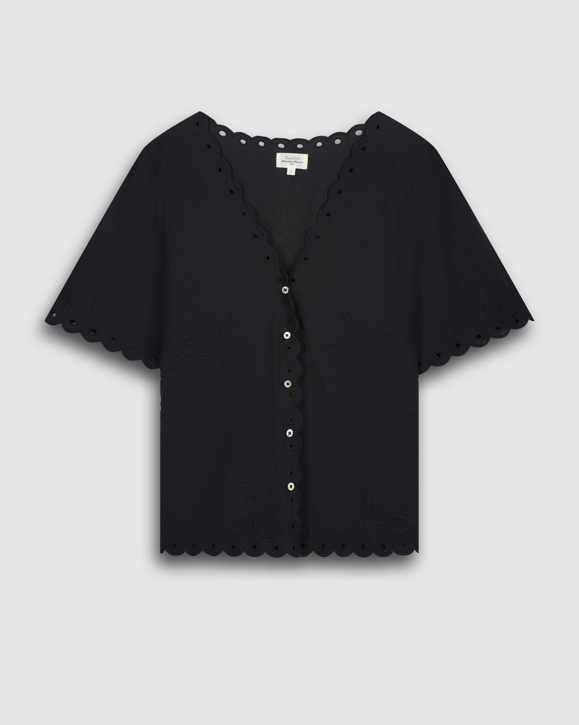 Chemise Femme en voile de coton Noir Costa