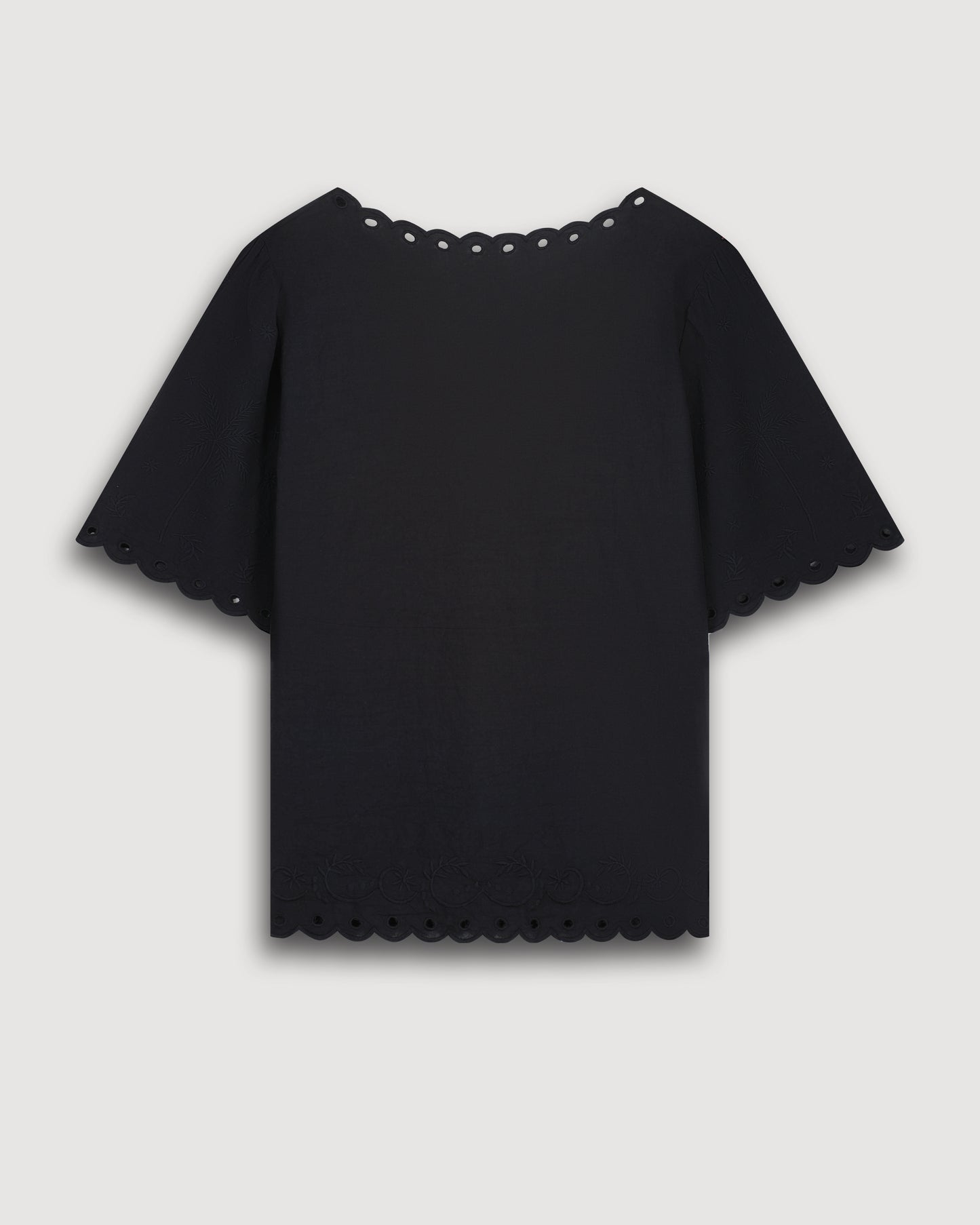 Chemise Femme en voile de coton Noir Costa