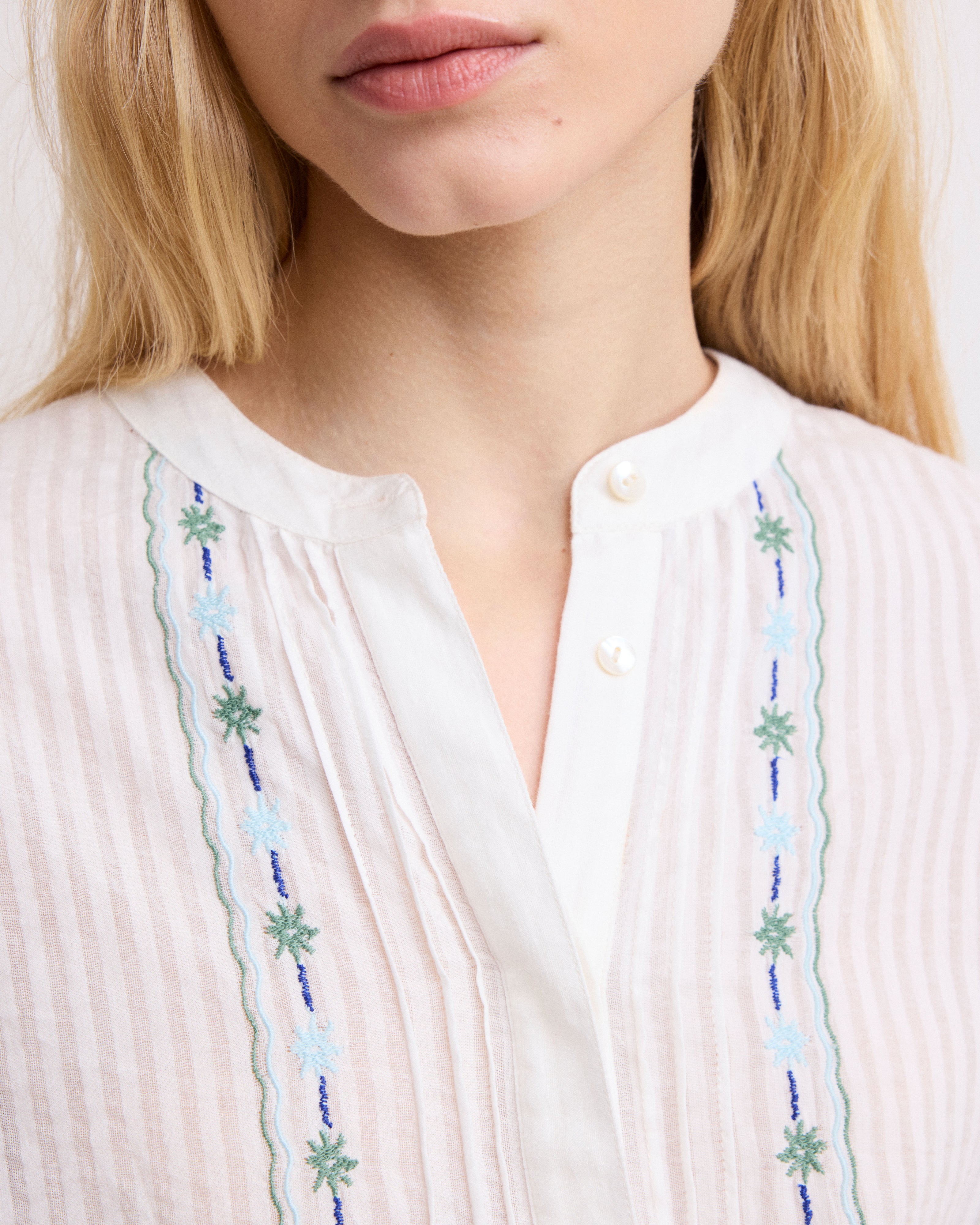 Chemise Femme Voile de Coton Ecru Chili