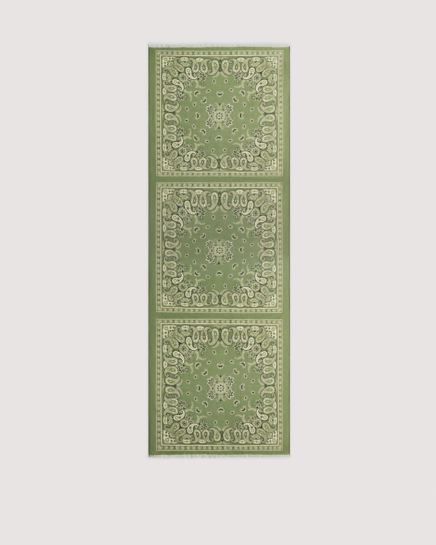 Foulard Femme en Voile de Coton Vert Militaire Bandana