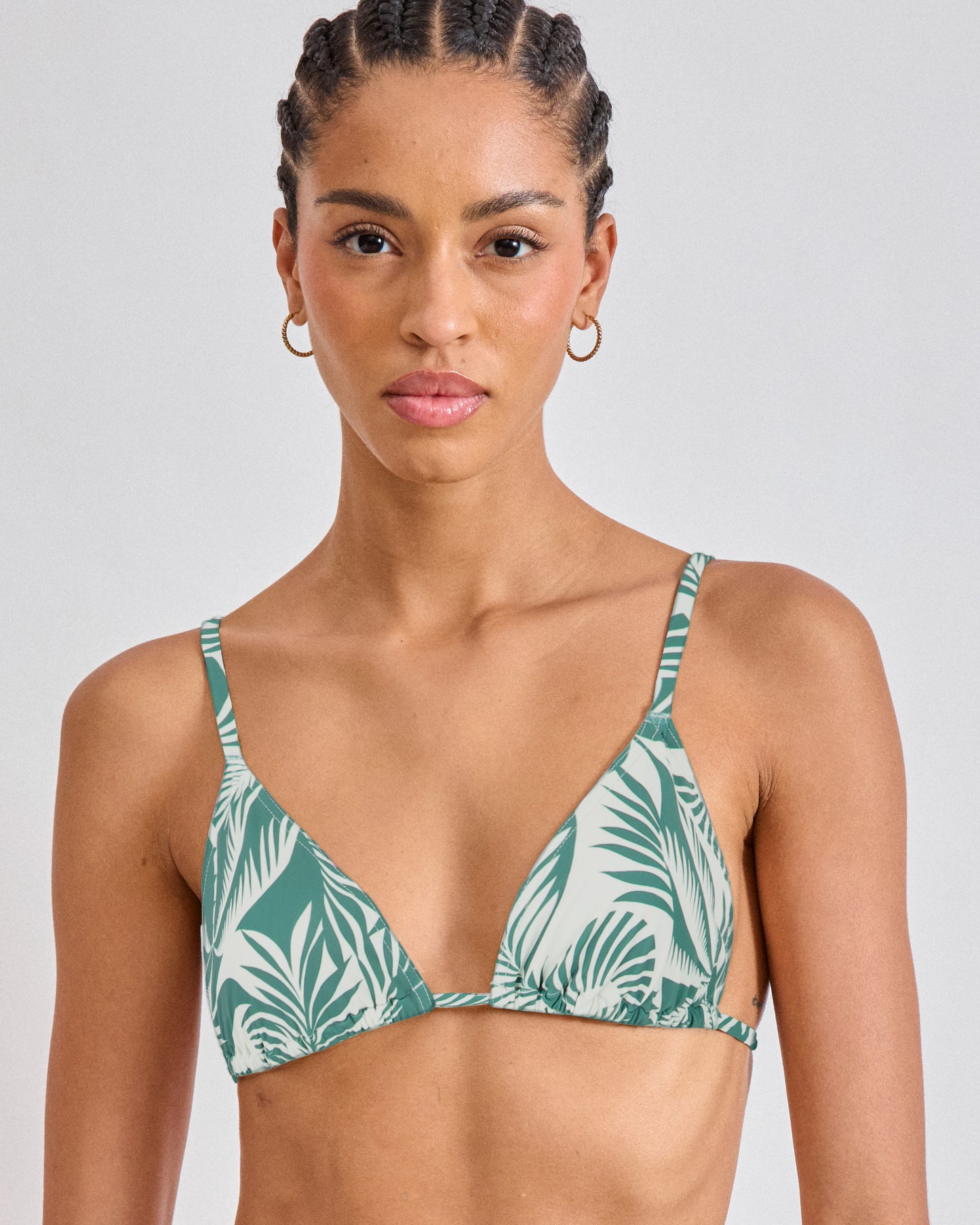 Beachwear Women's Green Palm Printed Top Bikini Swimsuit